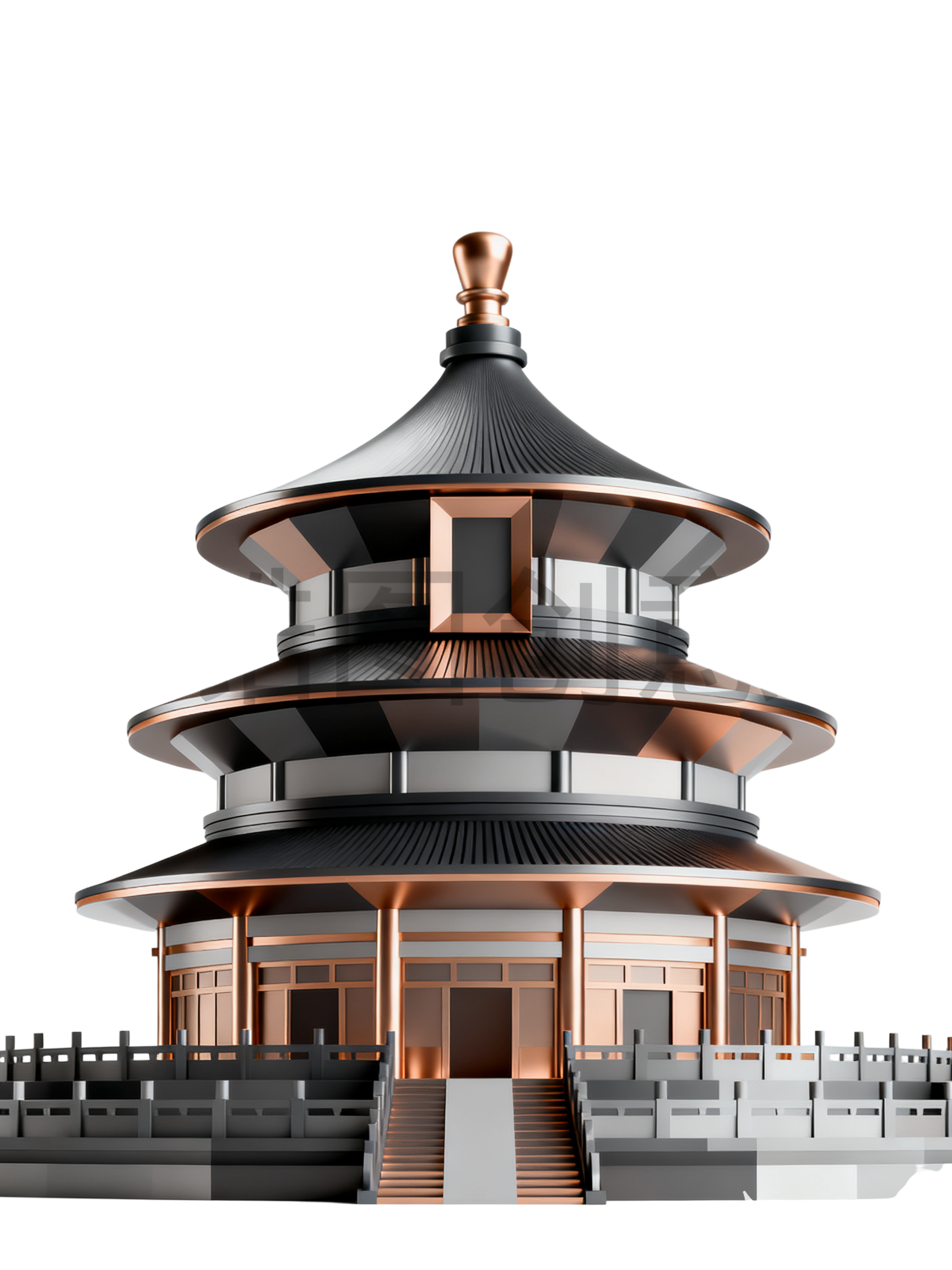 3d质感国风古风建筑元素