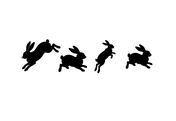 中秋节兔子剪影元素