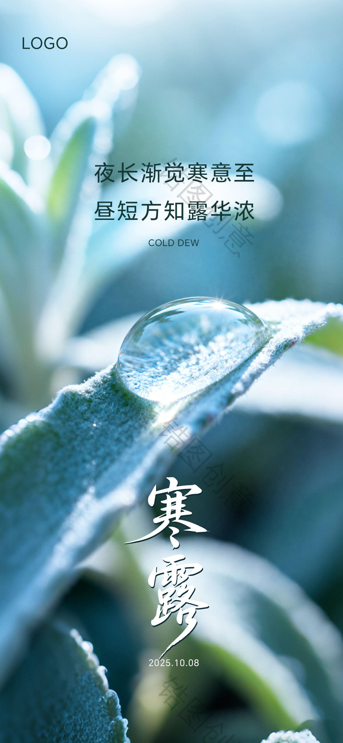寒露白露霜降节气微信海报