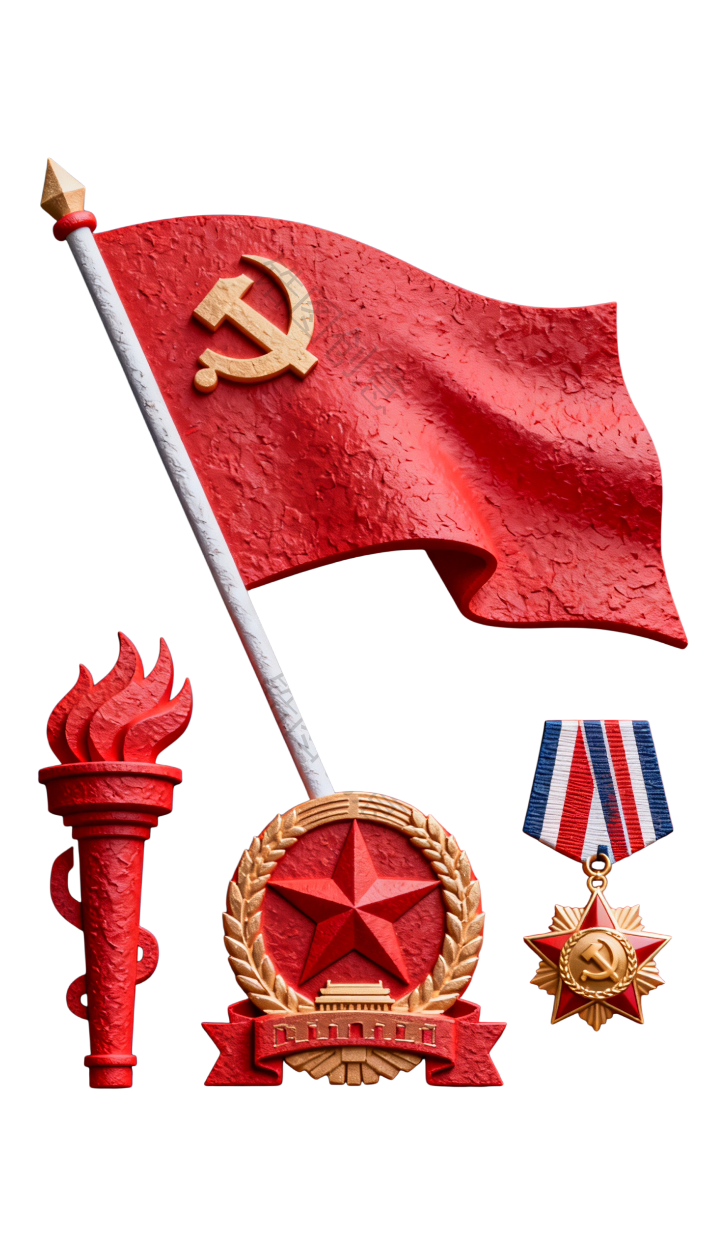 革命纪念日政务政党3d元素