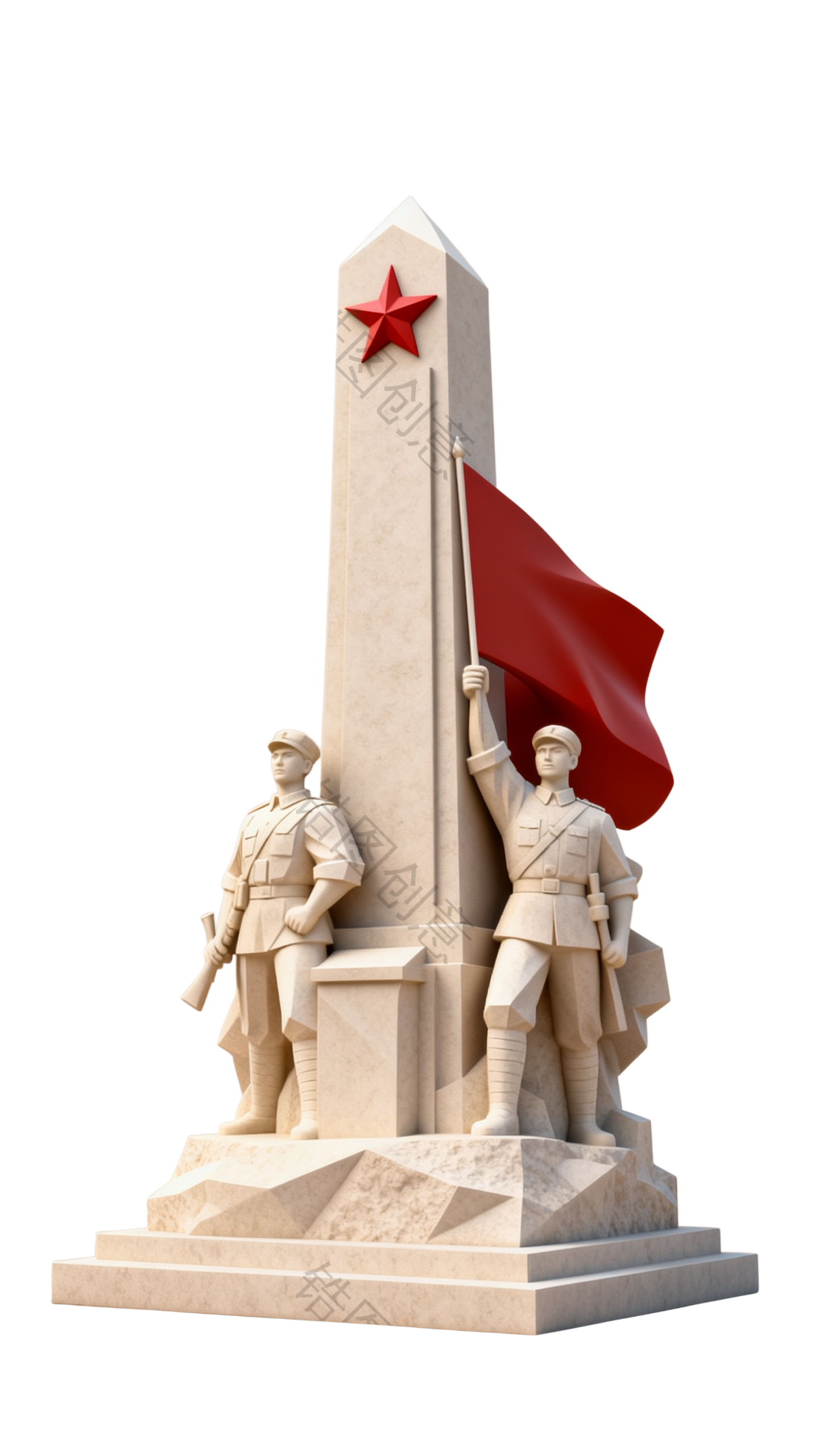 革命纪念日纪念碑3d元素