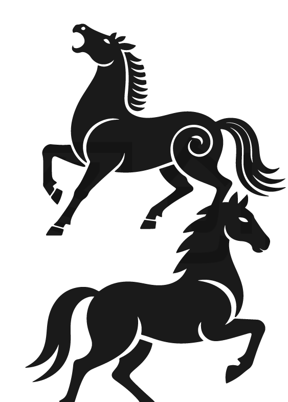 2026年马年马纹扁平马剪影元素