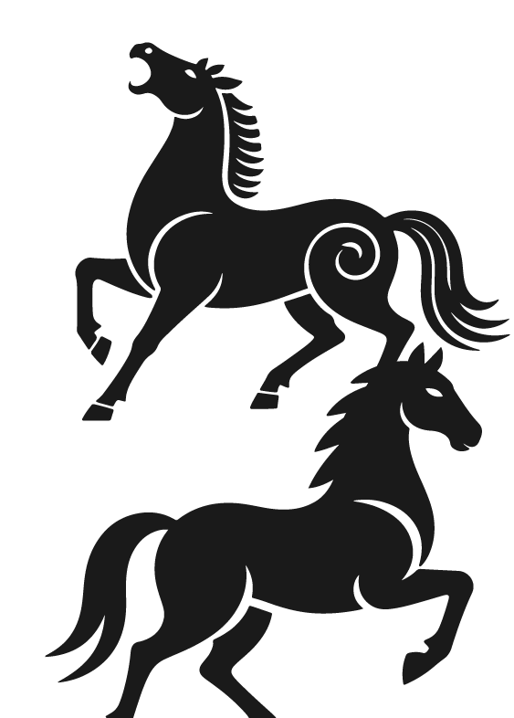 2026年马年马纹扁平马剪影元素