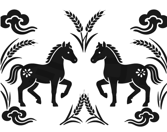 2026年马年马纹扁平马元素