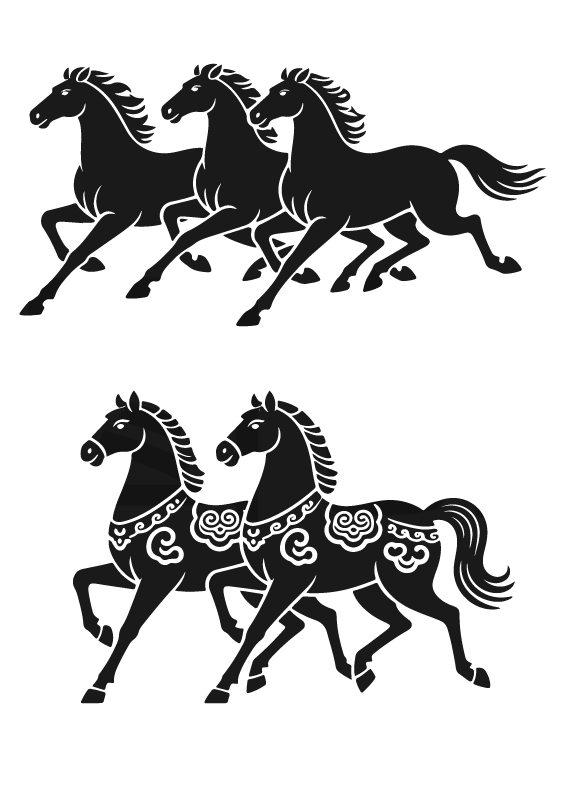 2026年马年马纹扁平马元素