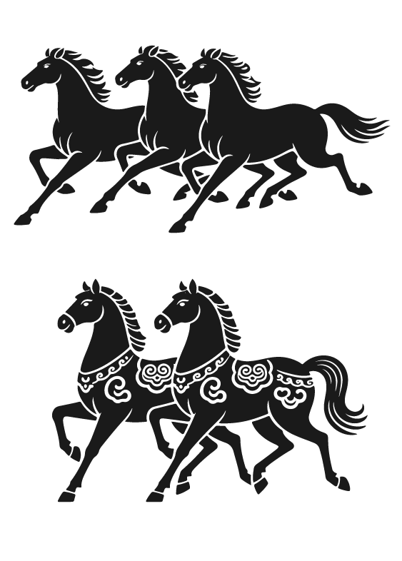 2026年马年马纹扁平马元素