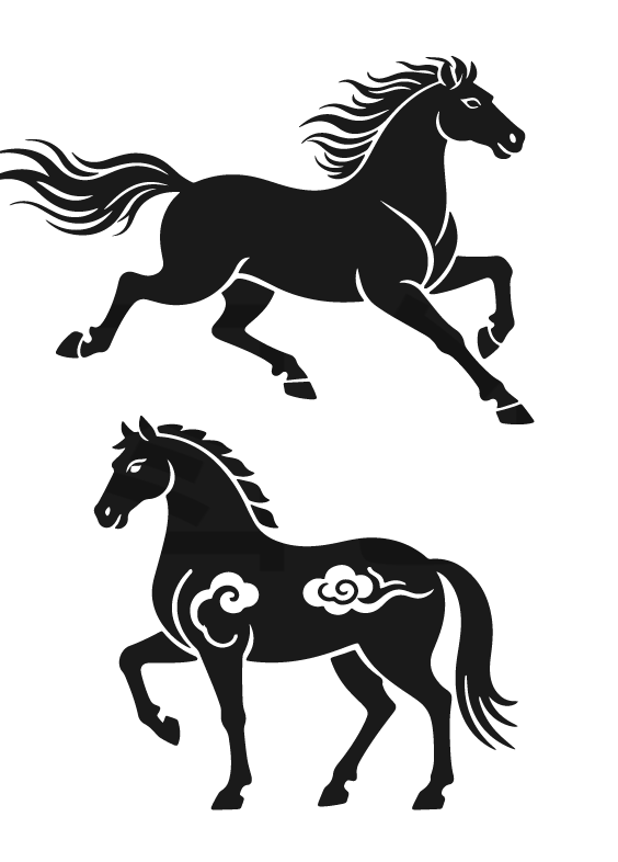 2026年马年马纹扁平马元素