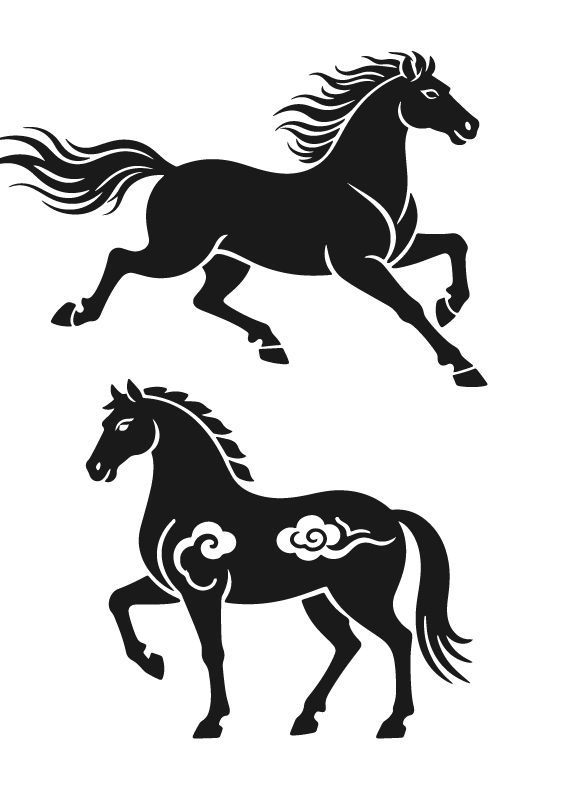 2026年马年马纹扁平马元素