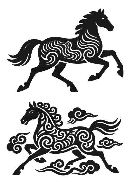 2026年马年马纹扁平马元素