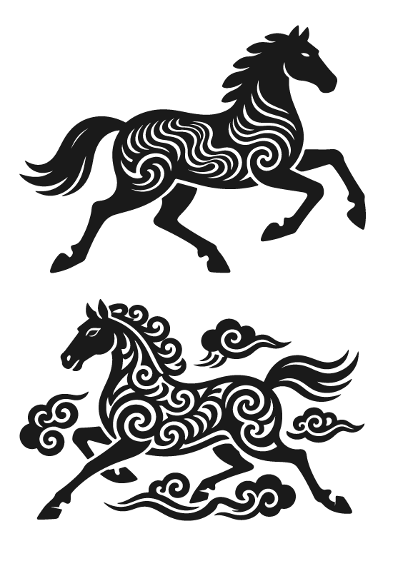 2026年马年马纹扁平马元素