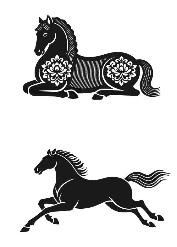 2026年马年马纹扁平马元素