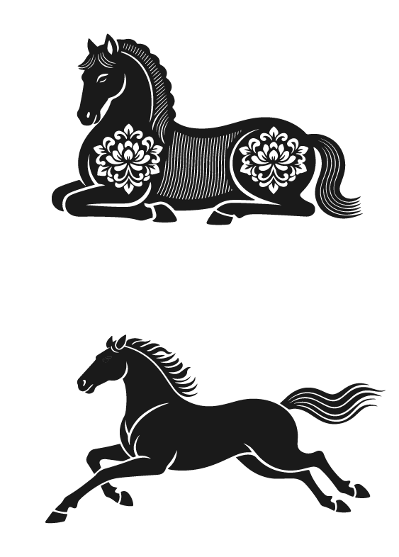 2026年马年马纹扁平马元素