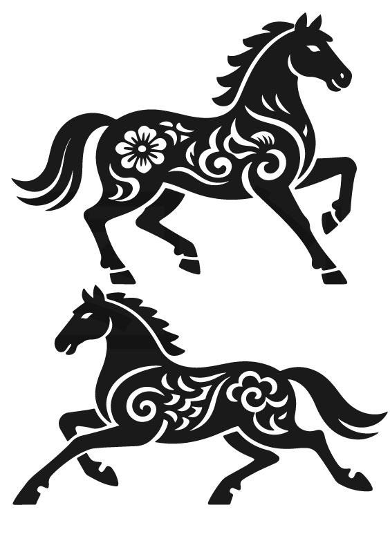 2026年马年马纹扁平马元素