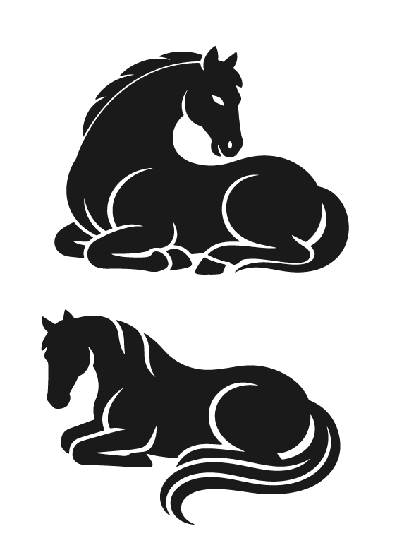 2026年马年马纹扁平马剪影元素