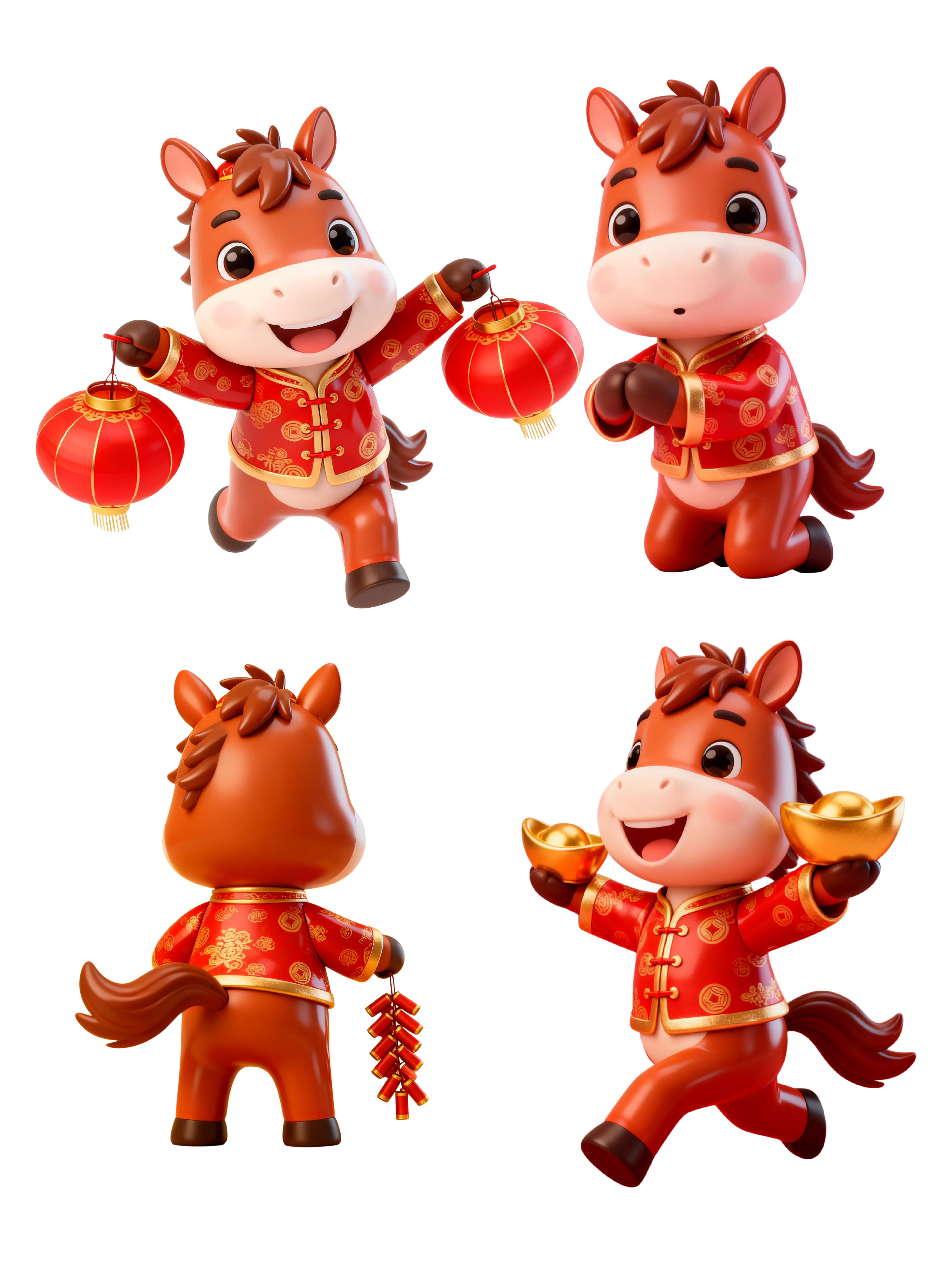 2026年马年新年喜庆卡通IP形象马元素