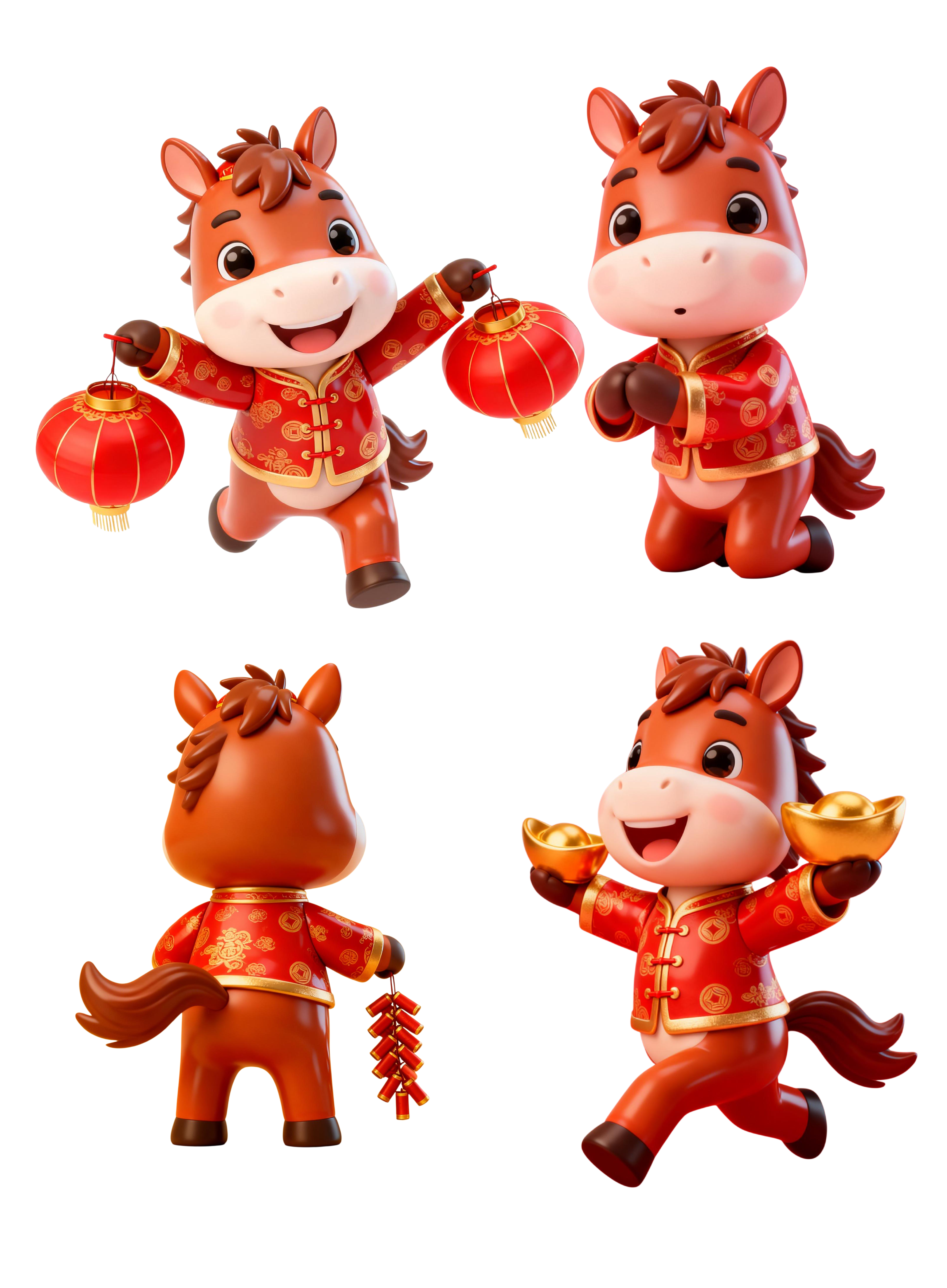 2026年马年新年喜庆卡通IP形象马元素