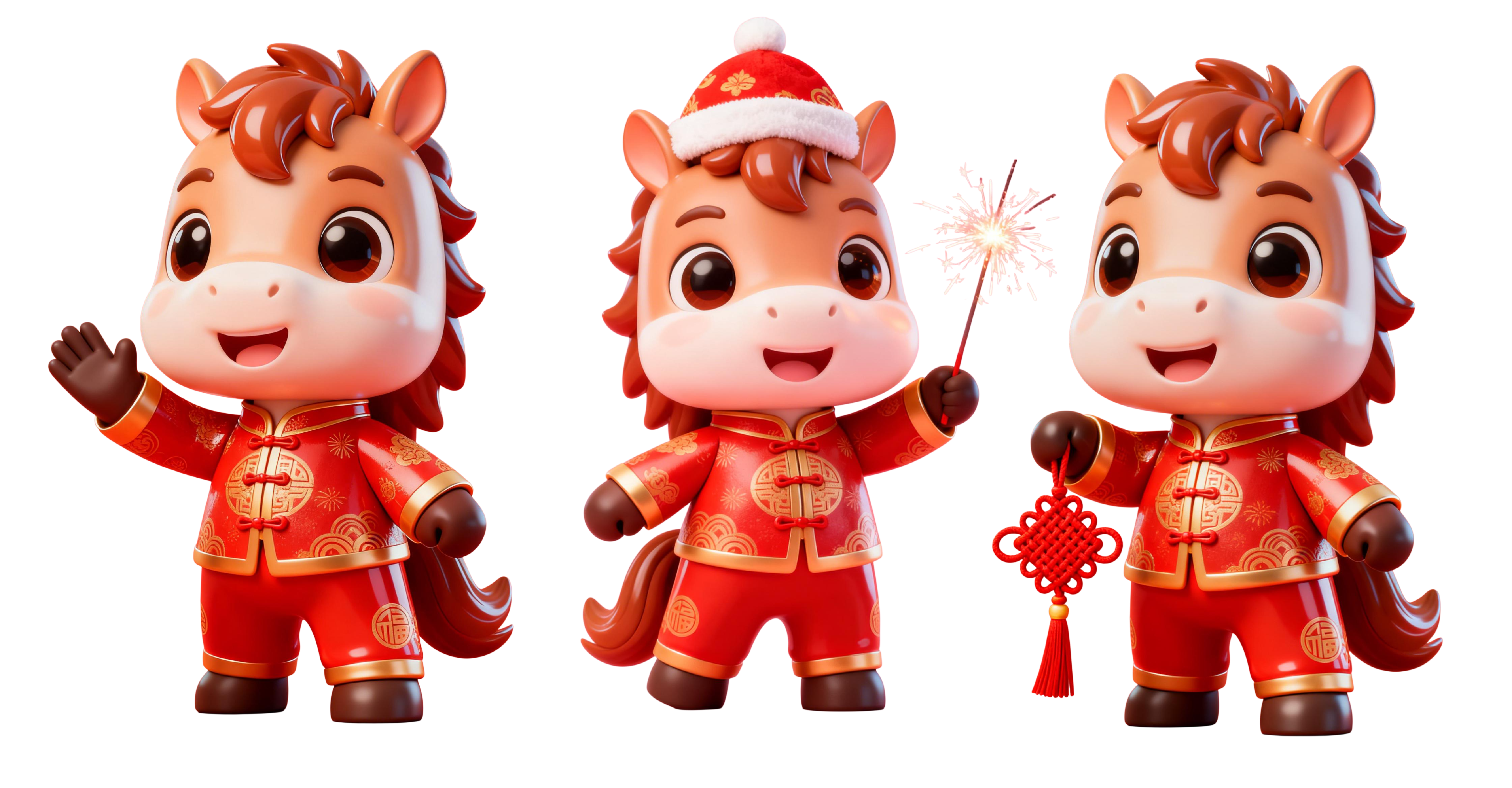2026年马年新年喜庆卡通IP形象马元素