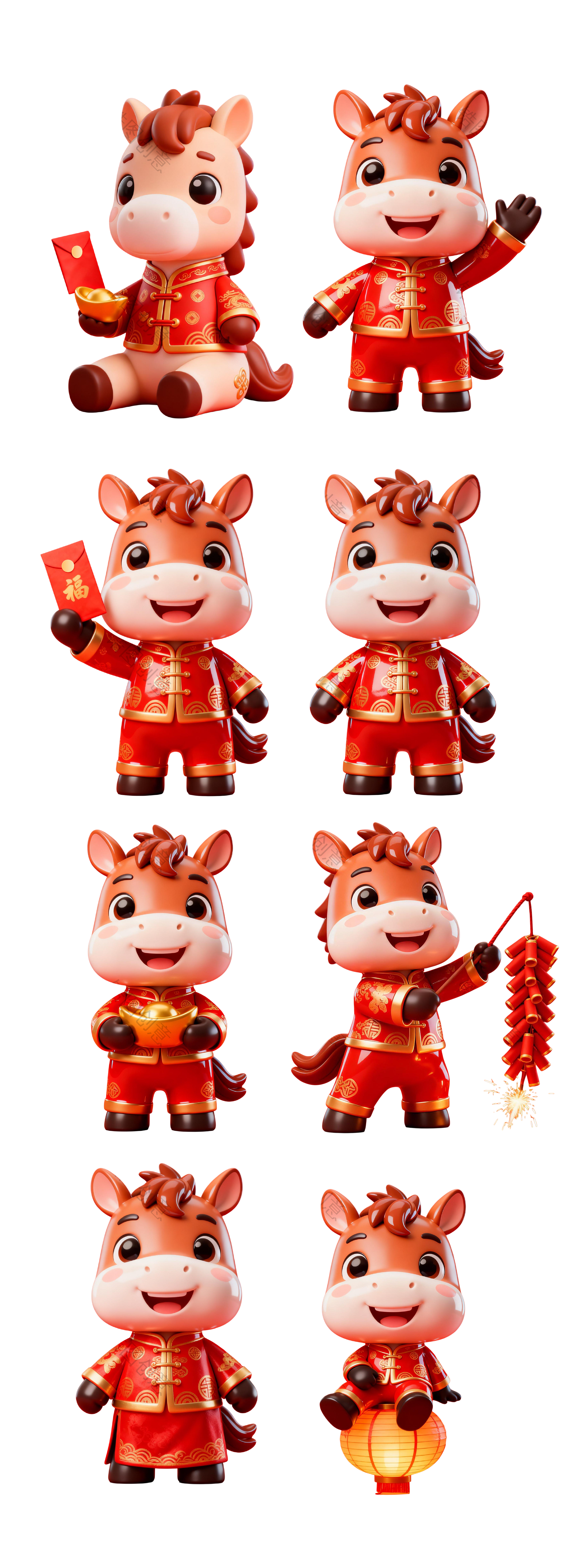 马年新年喜庆卡通IP形象马元素