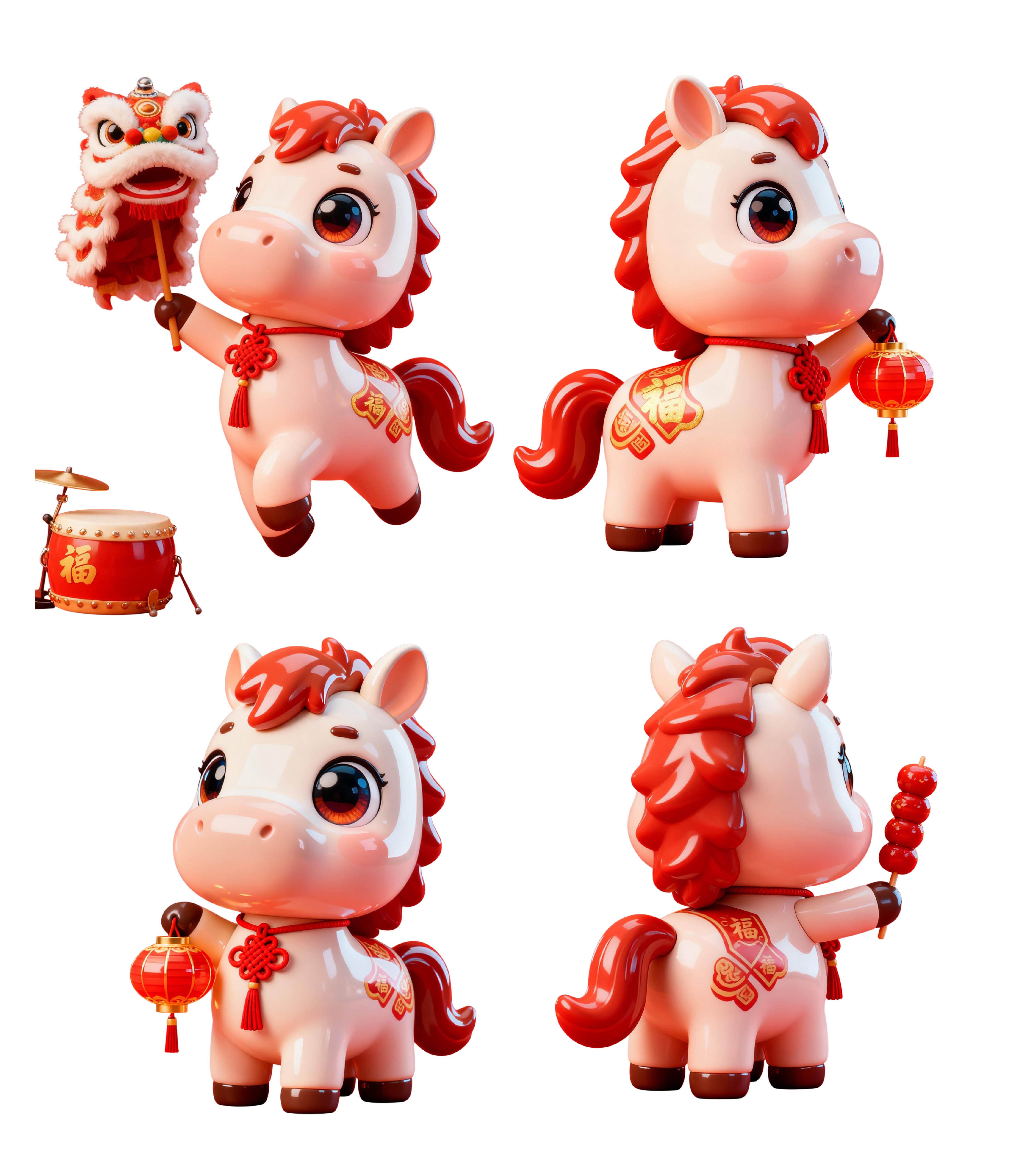 2026年马年新年喜庆卡通IP形象马元素