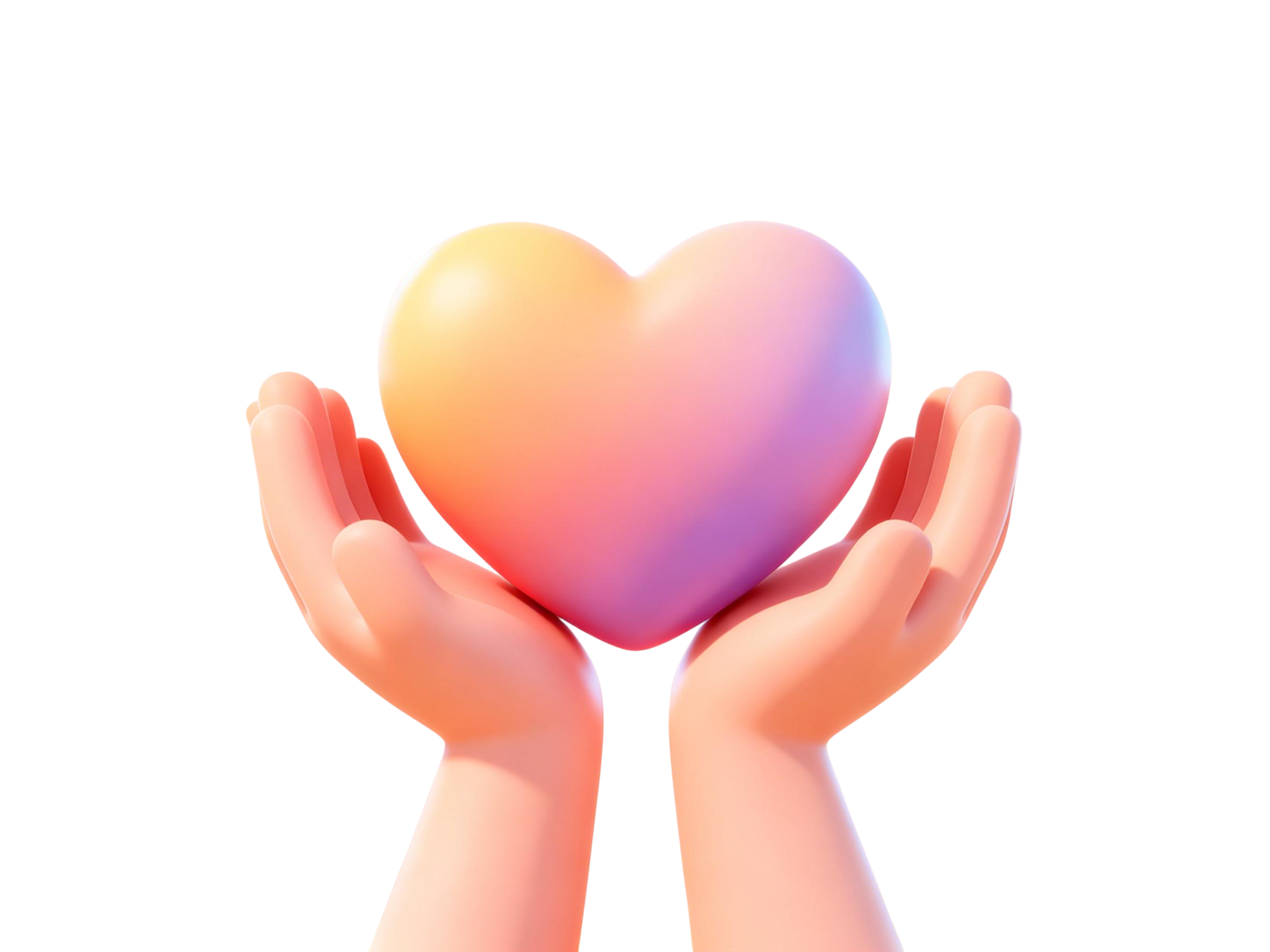 3d卡通双手手捧爱心元素