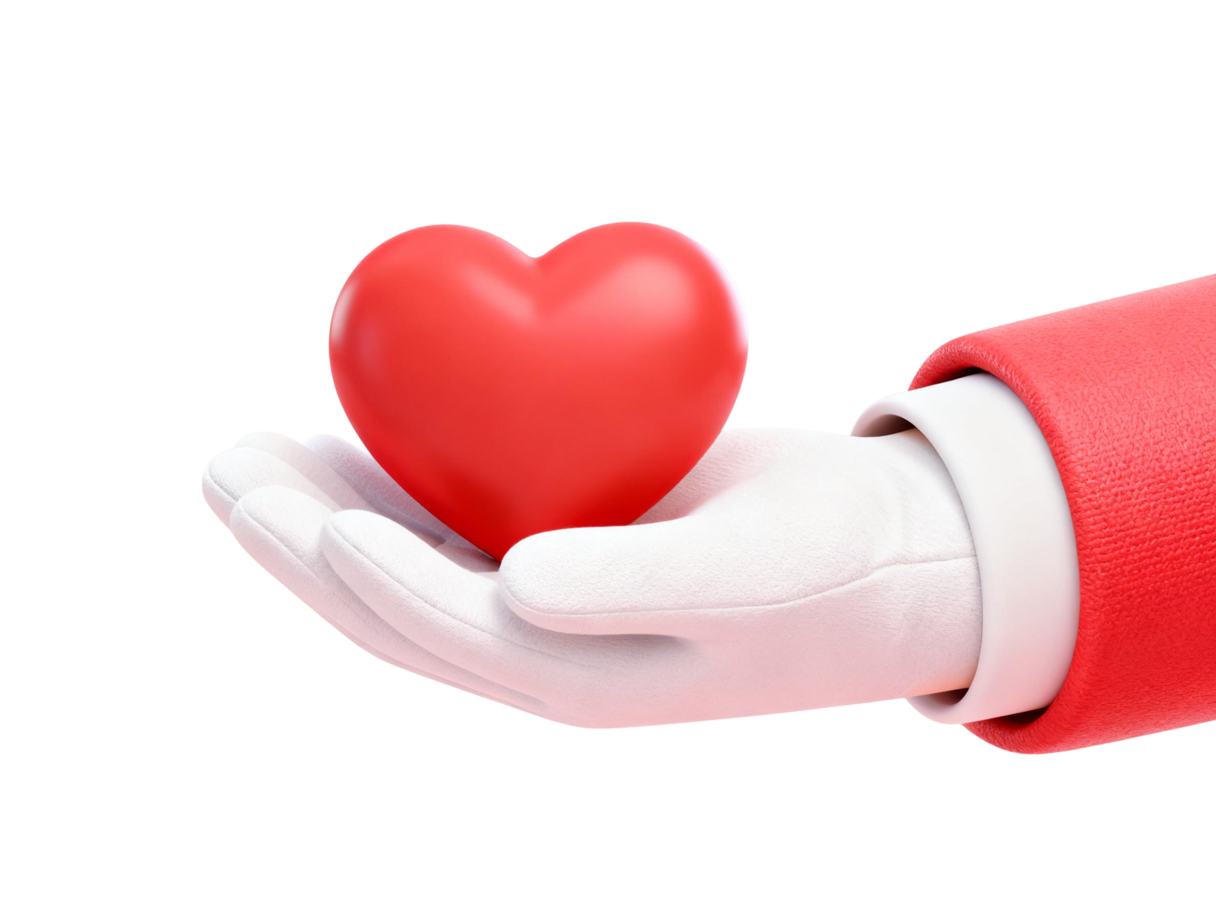 3d卡通双手捧爱心元素