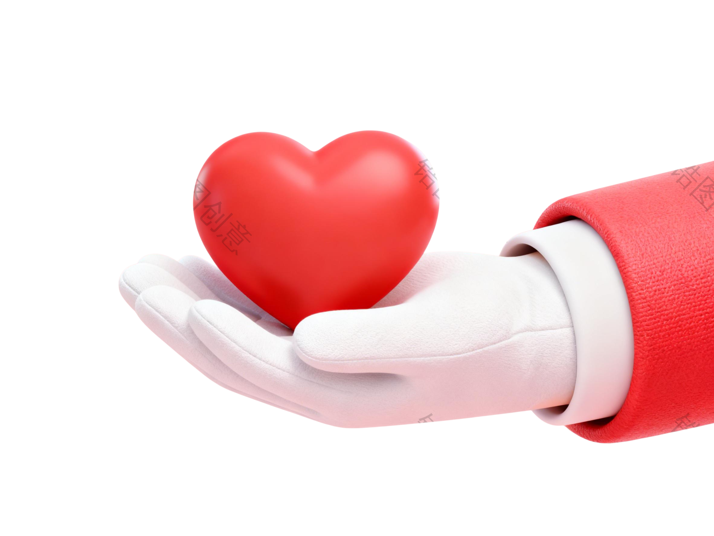 3d卡通双手捧爱心元素