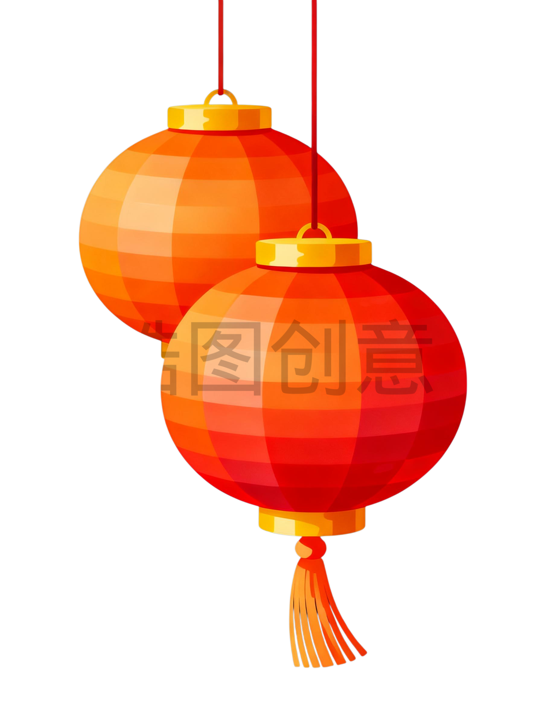 新年喜庆红灯笼元素