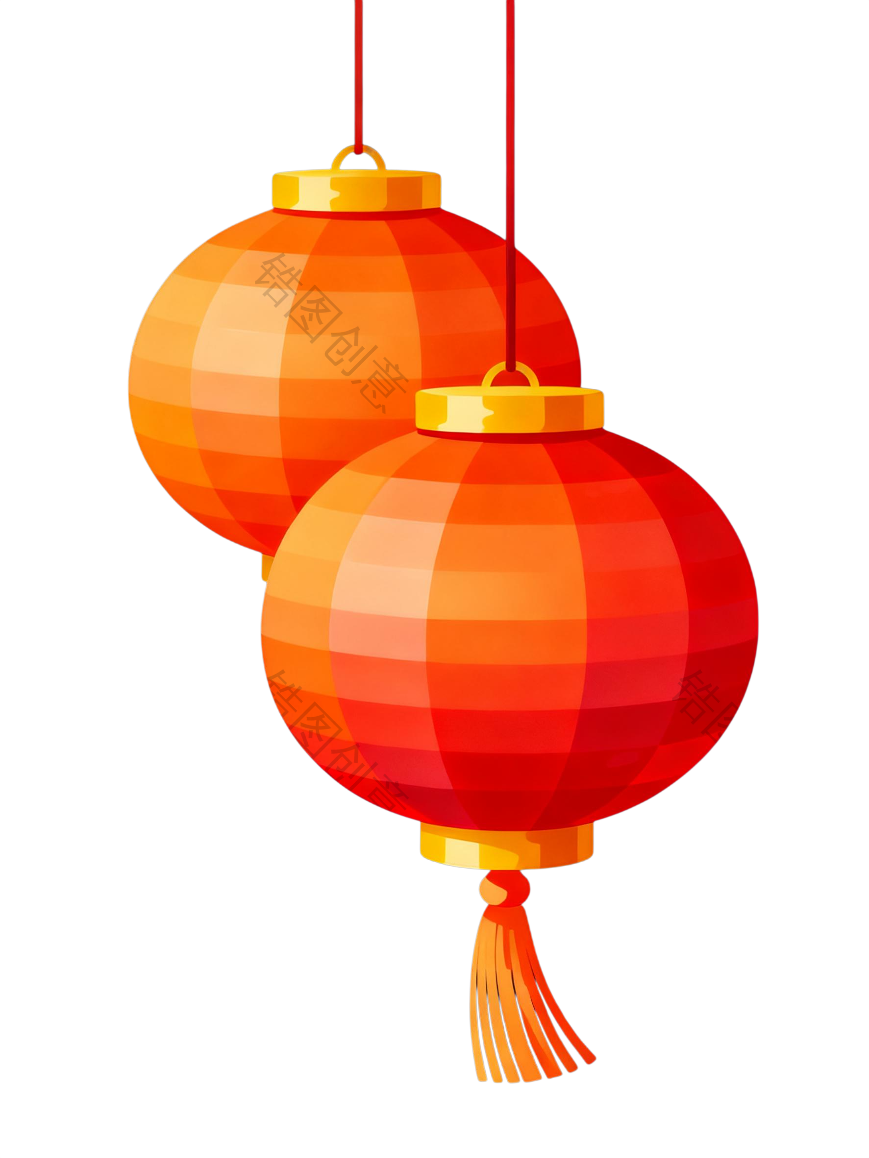 新年喜庆红灯笼元素