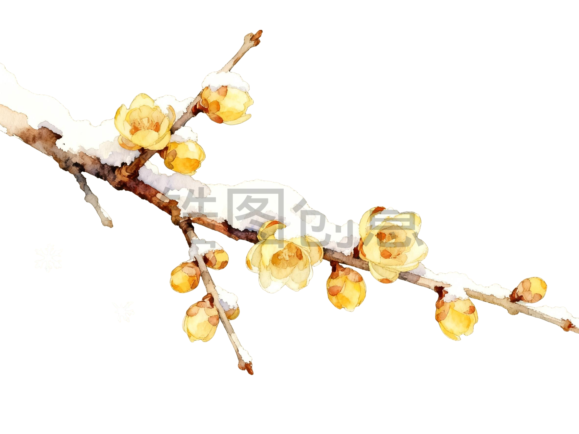 插画腊梅元素