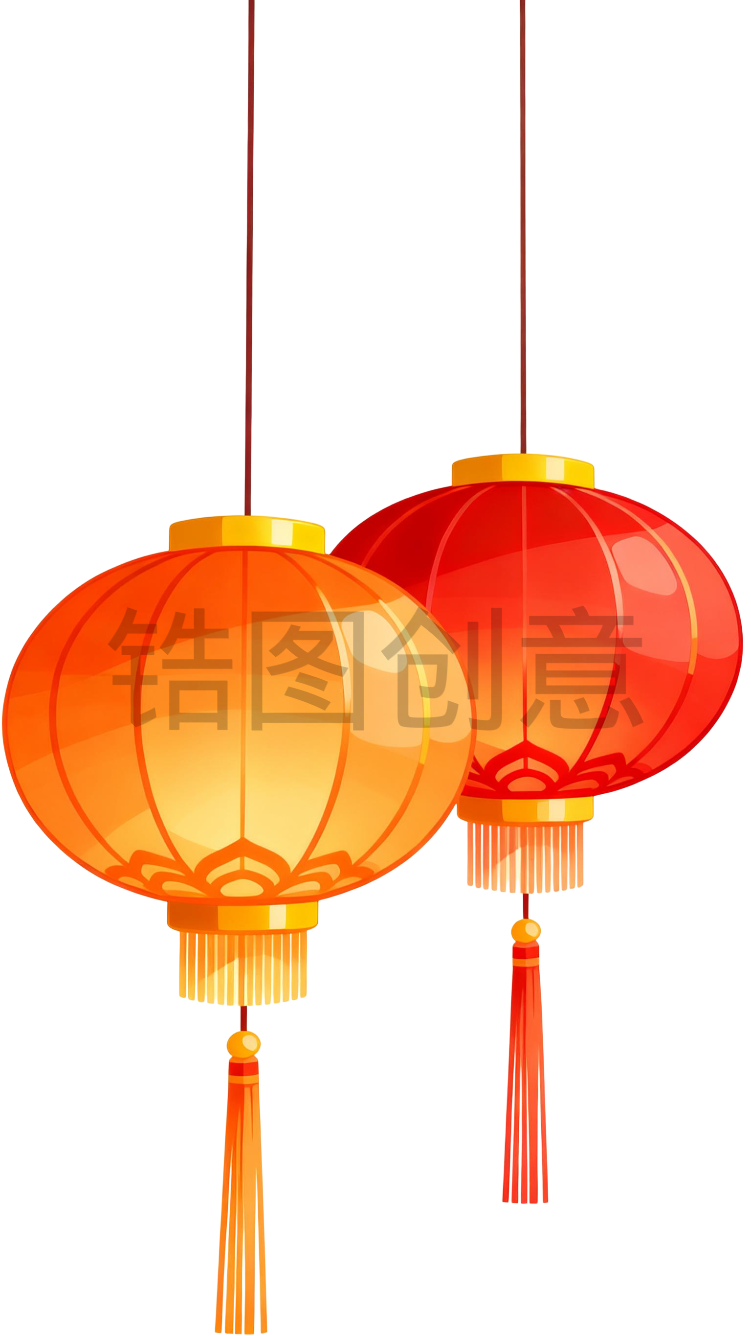 新年喜庆红灯笼元素