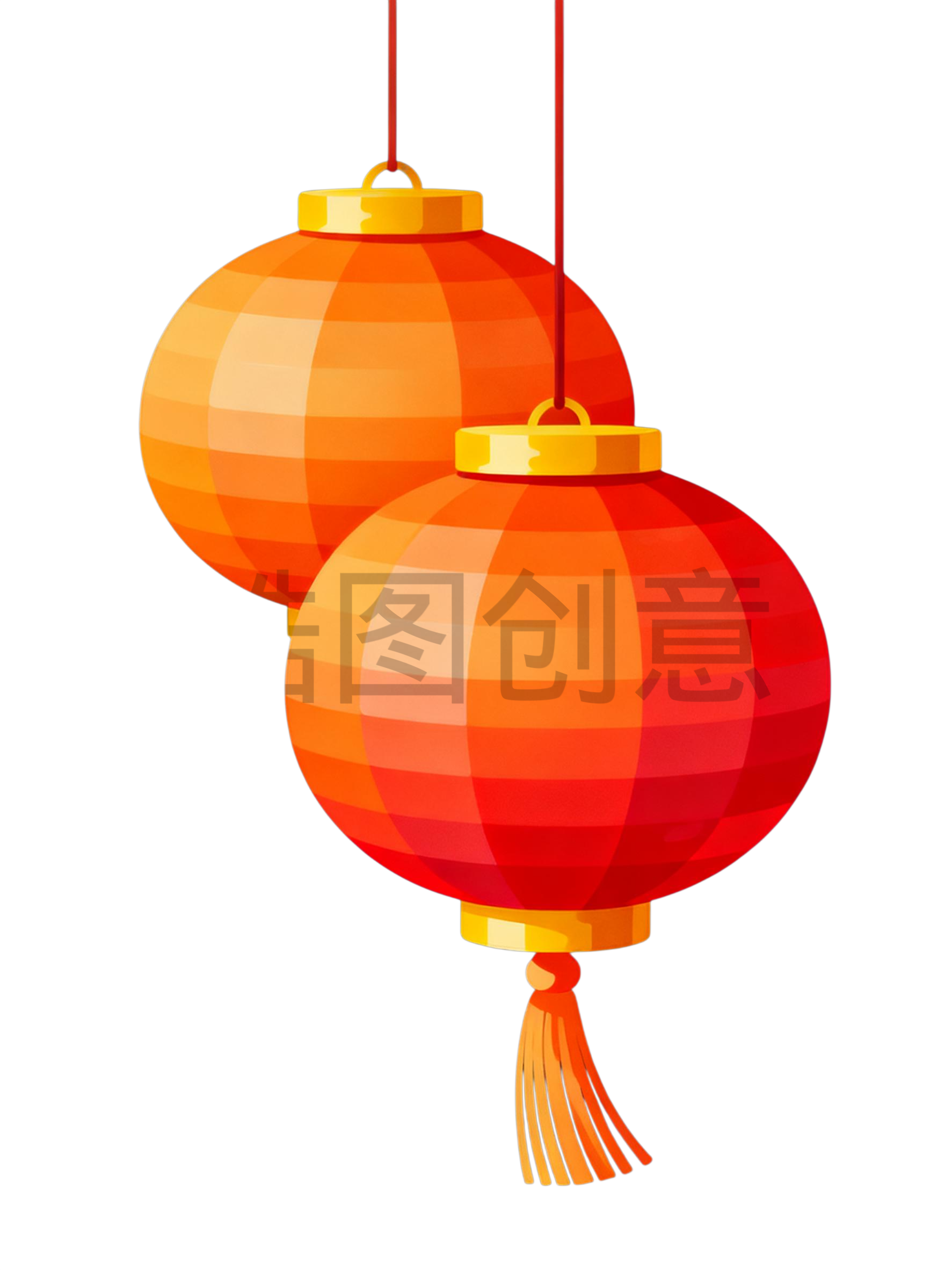 新年喜庆插画红灯笼元素