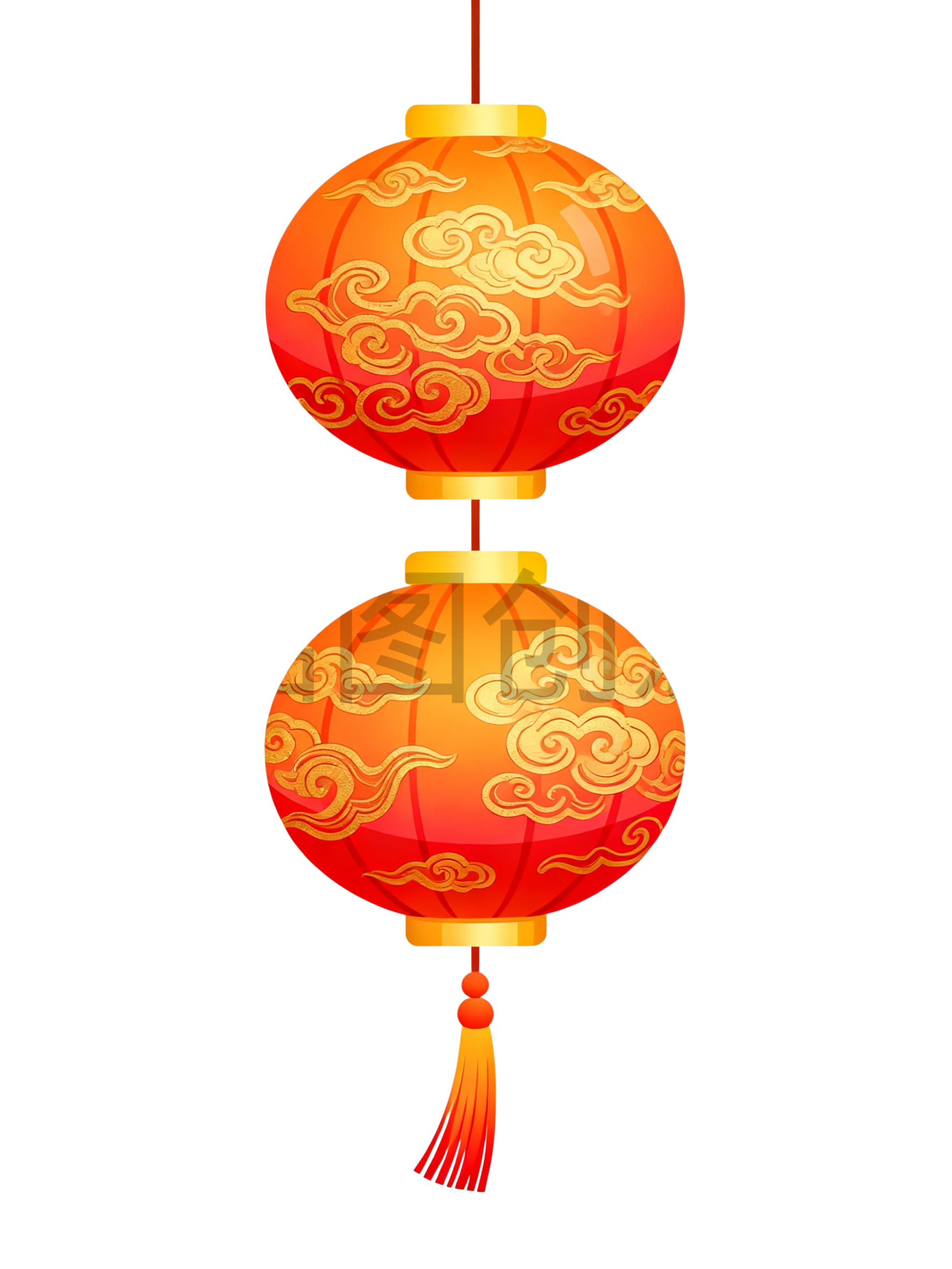 新年喜庆插画红灯笼元素