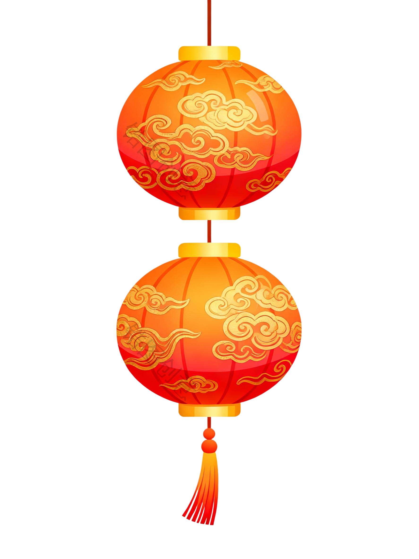 新年喜庆插画红灯笼元素