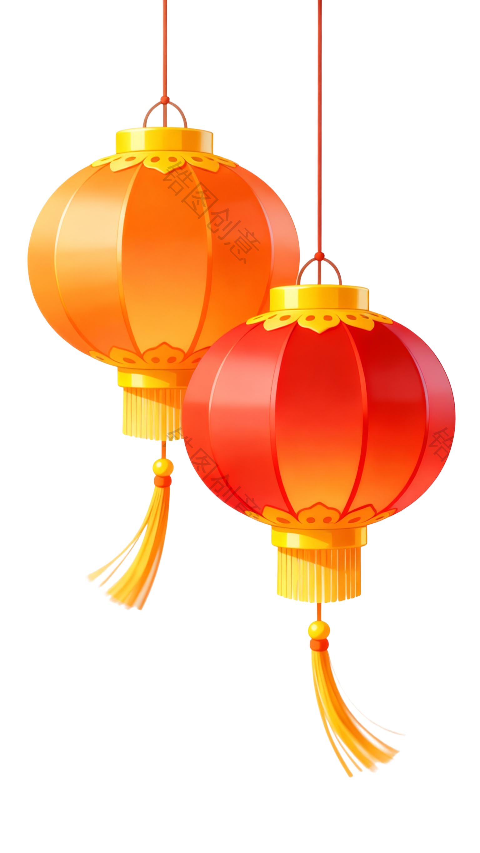 新年喜庆插画红灯笼元素