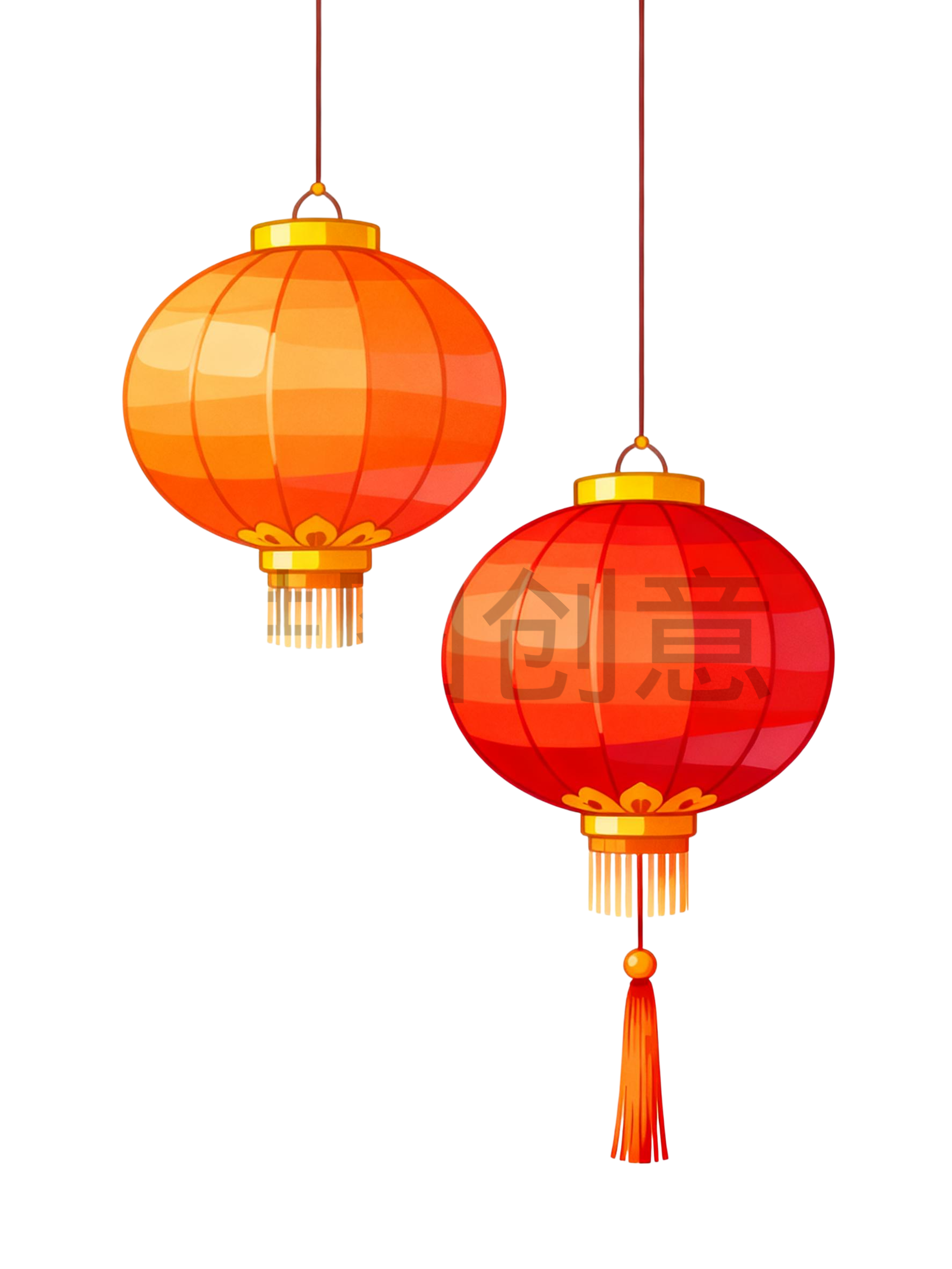 新年喜庆红灯笼元素