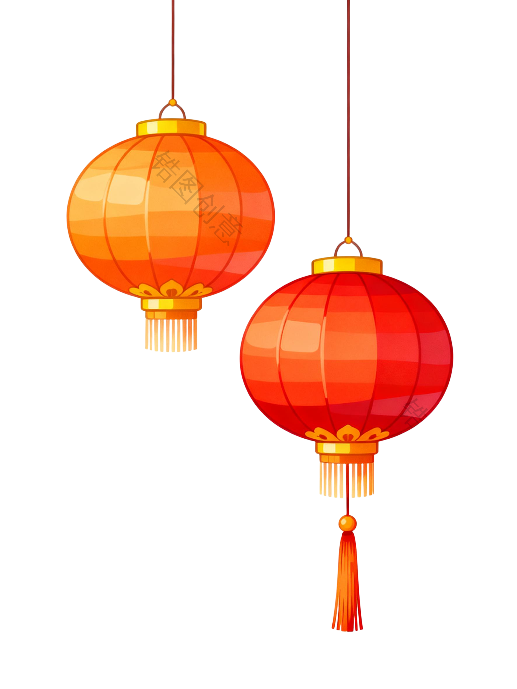 新年喜庆红灯笼元素