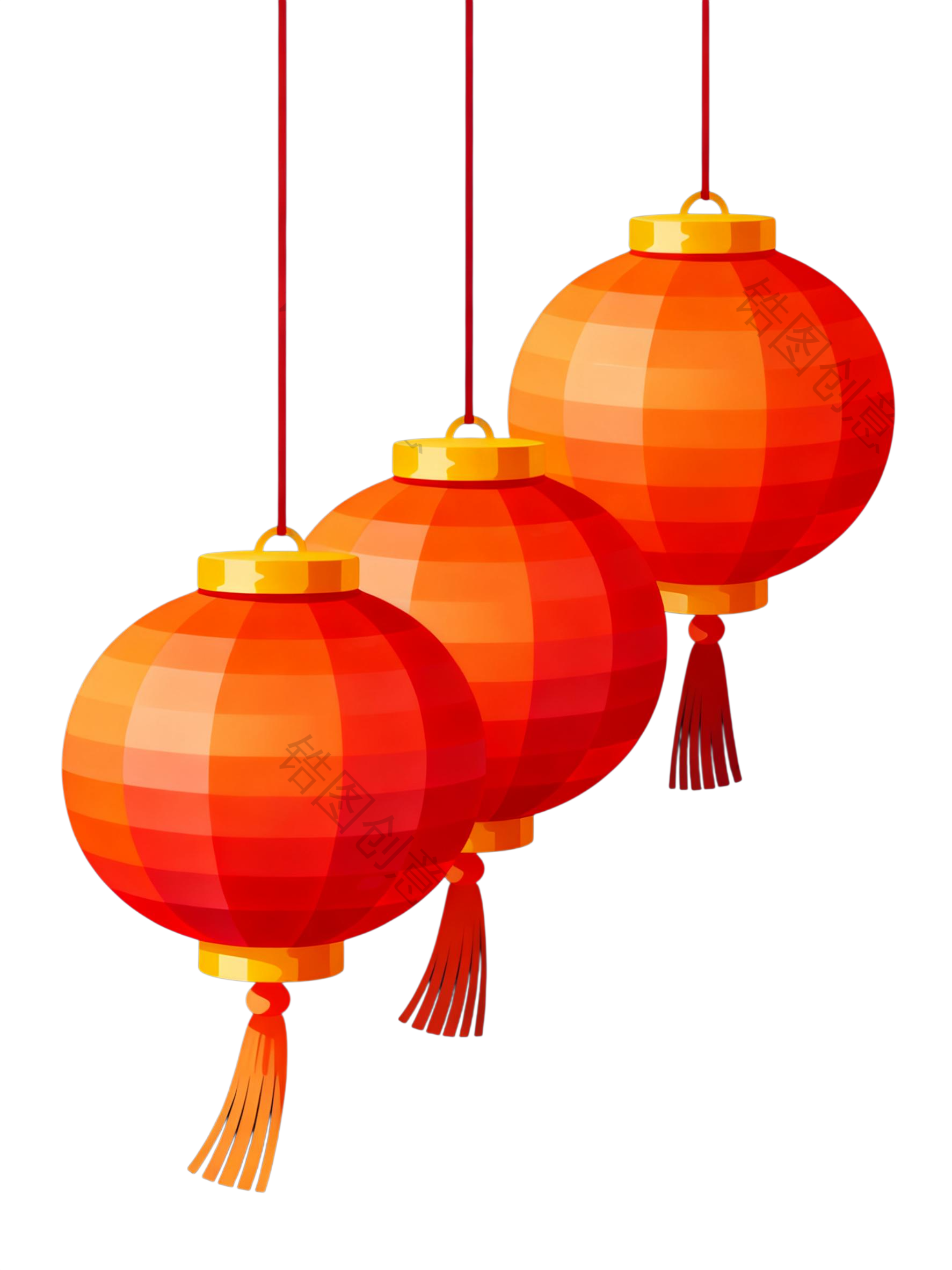 新年喜庆插画红灯笼元素