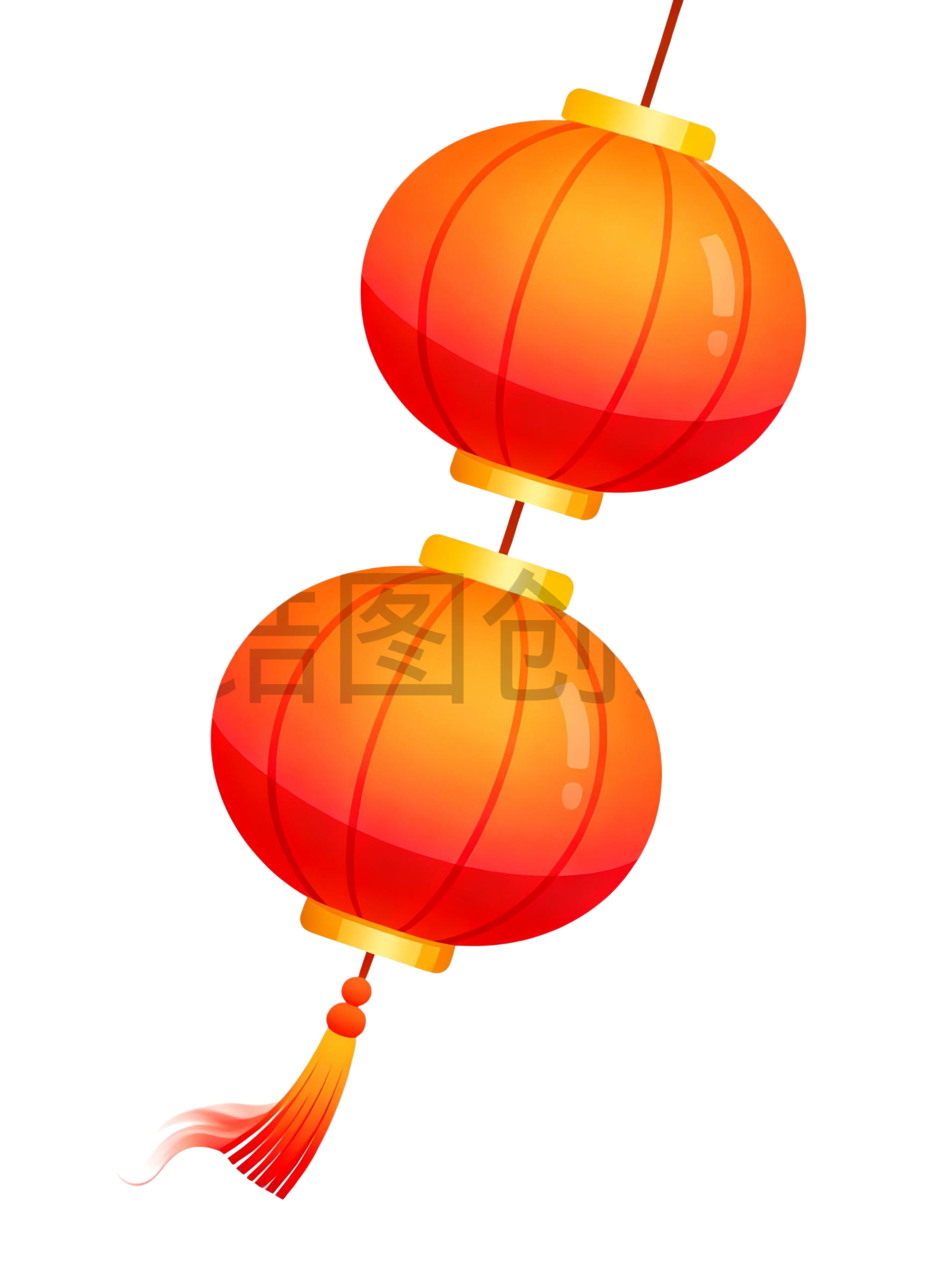 新年喜庆红灯笼元素