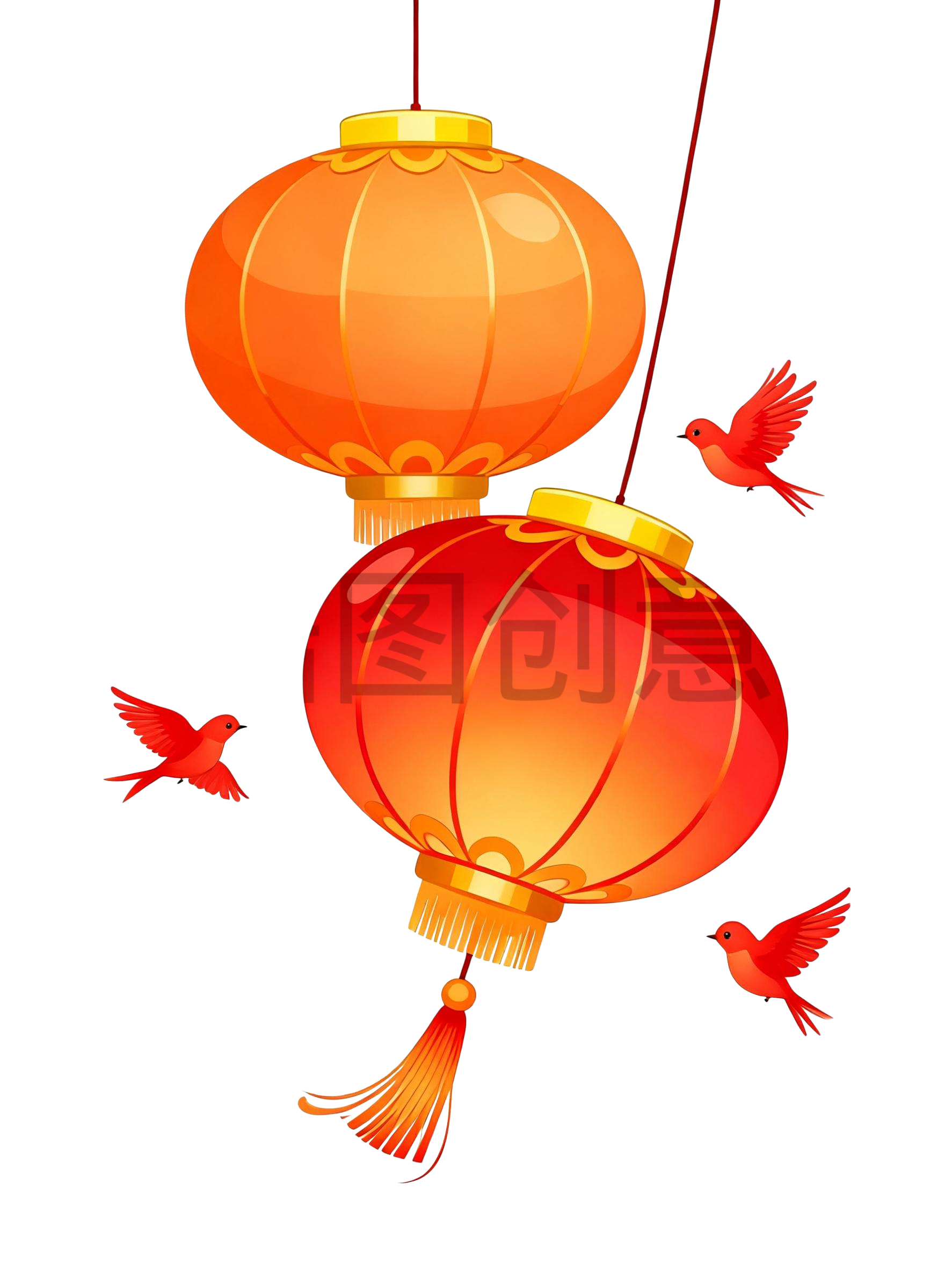 新年喜庆红灯笼元素