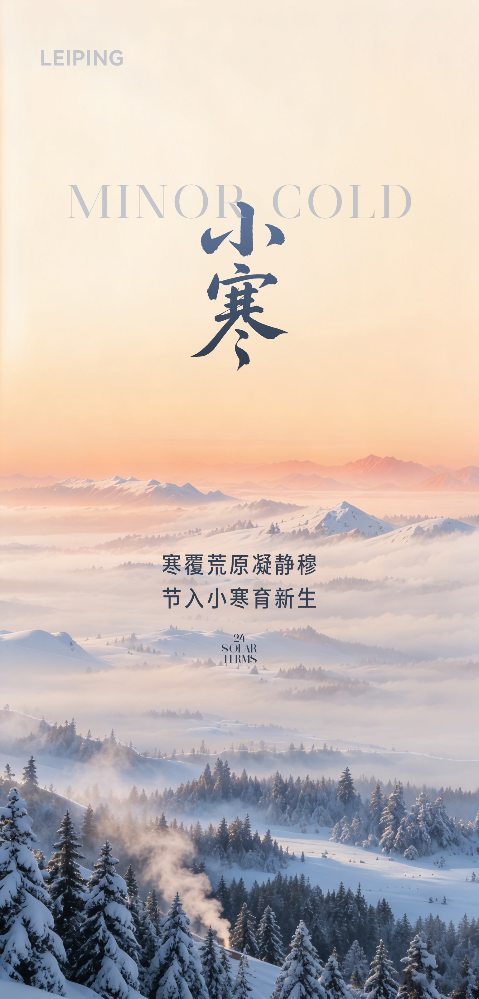 真实感大寒小寒节气海报