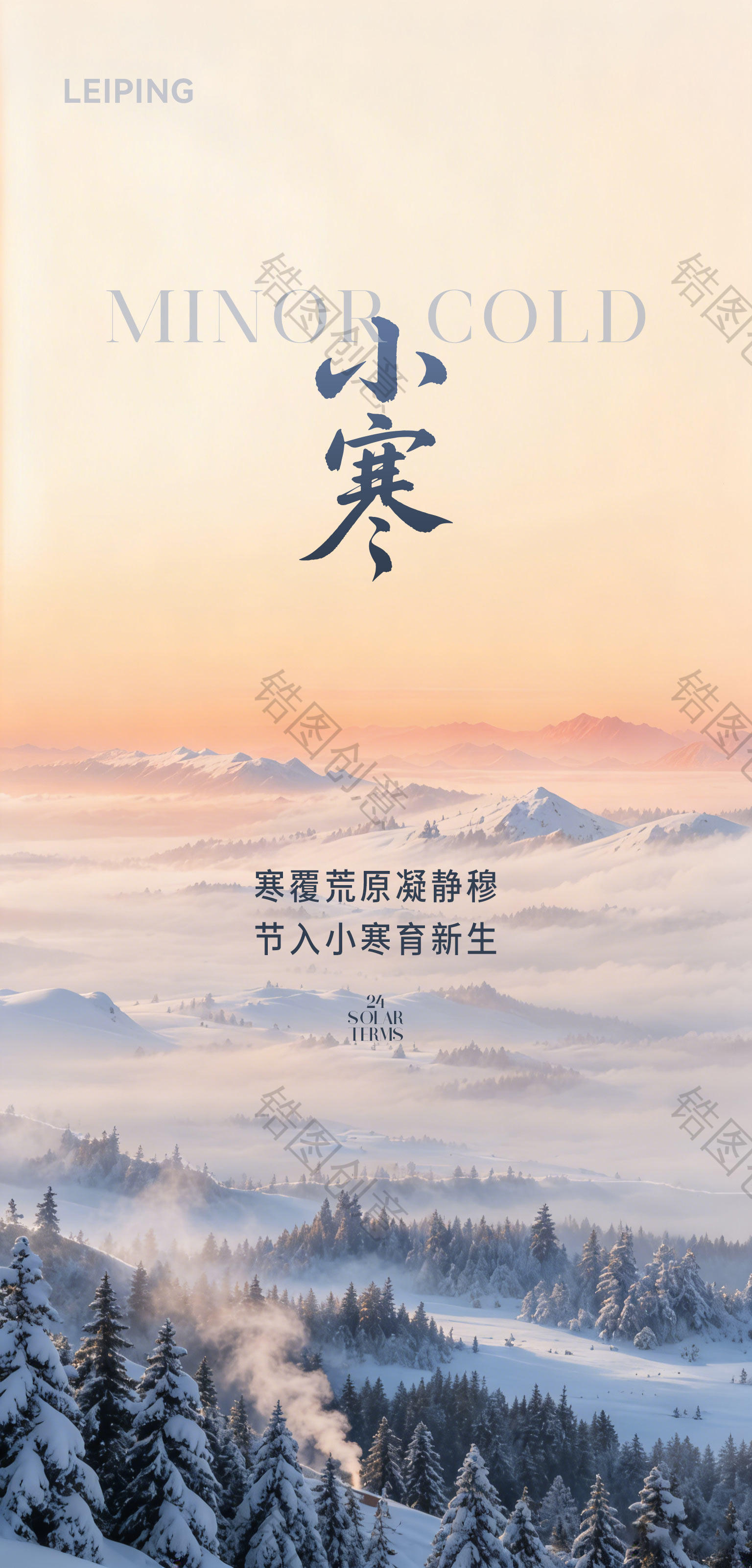 真实感大寒小寒节气海报