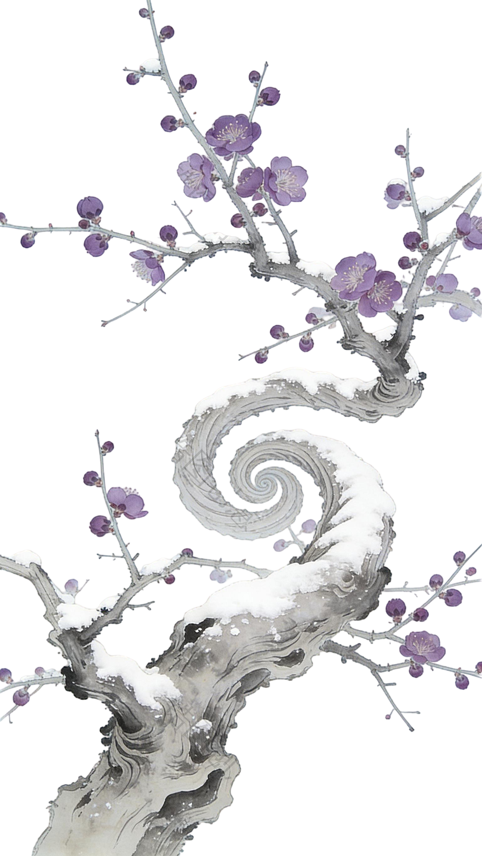 中国风冬日里的梅花元素