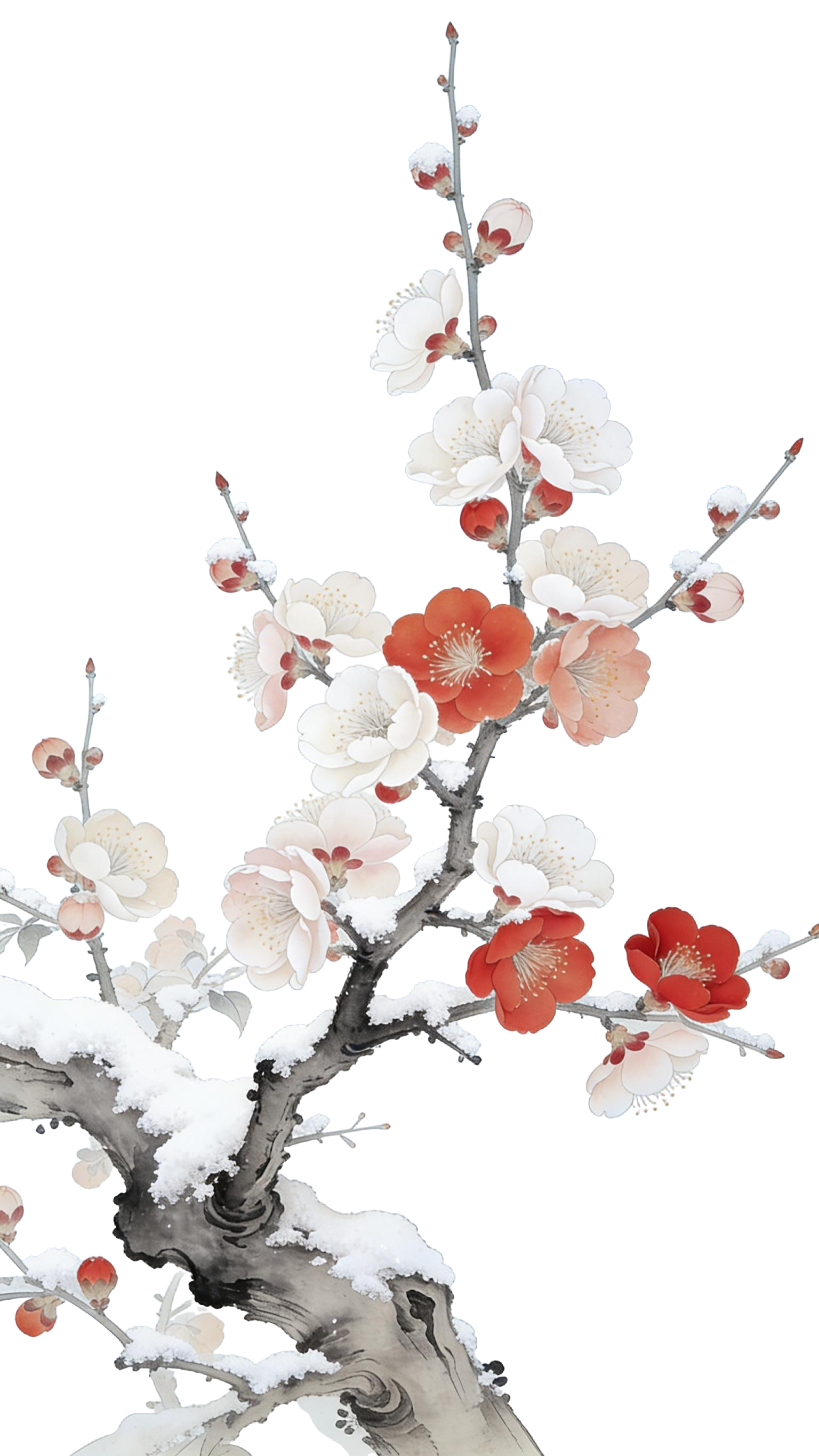 中国风冬日里的梅花元素