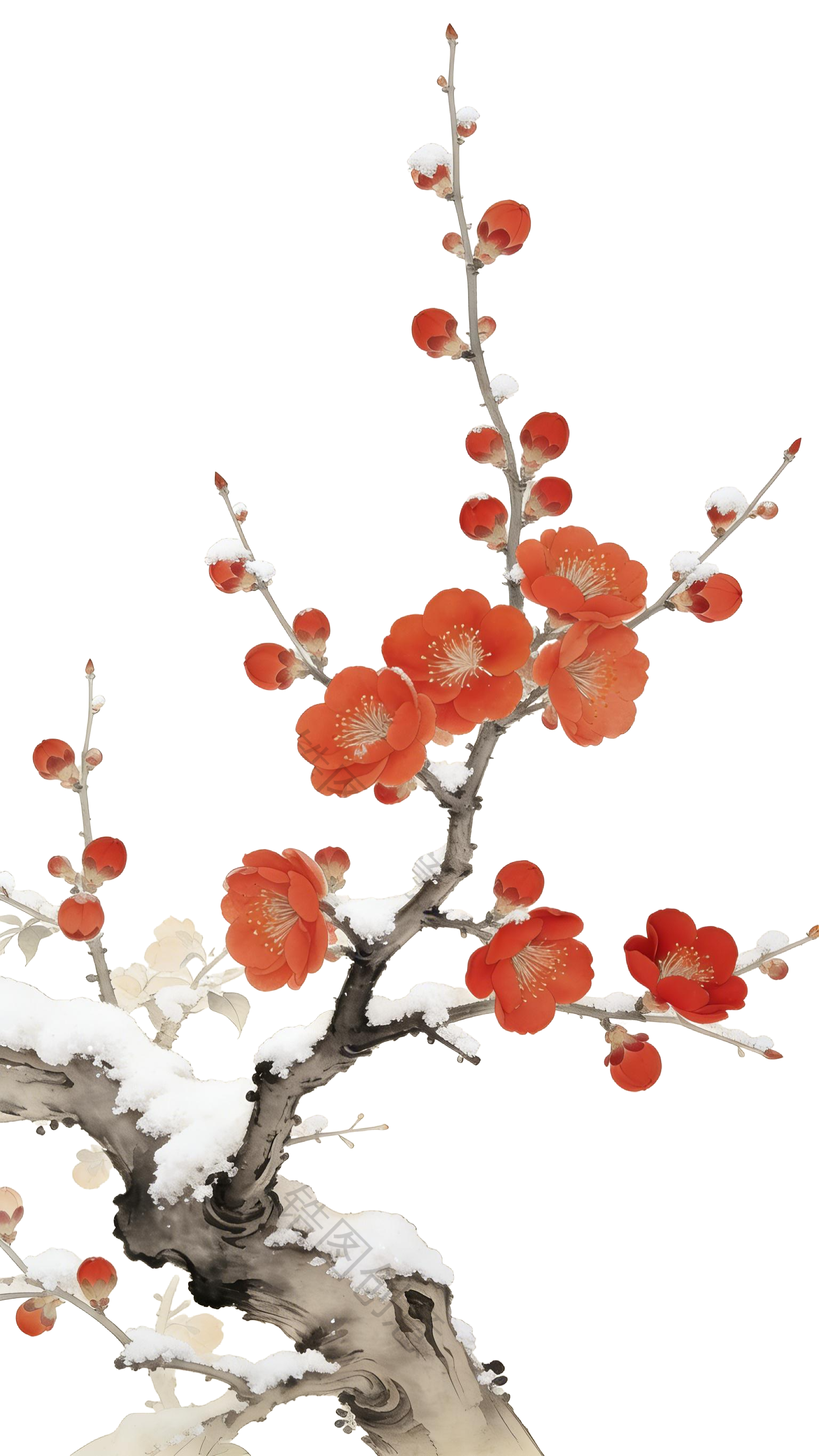 中国风冬日里的梅花元素