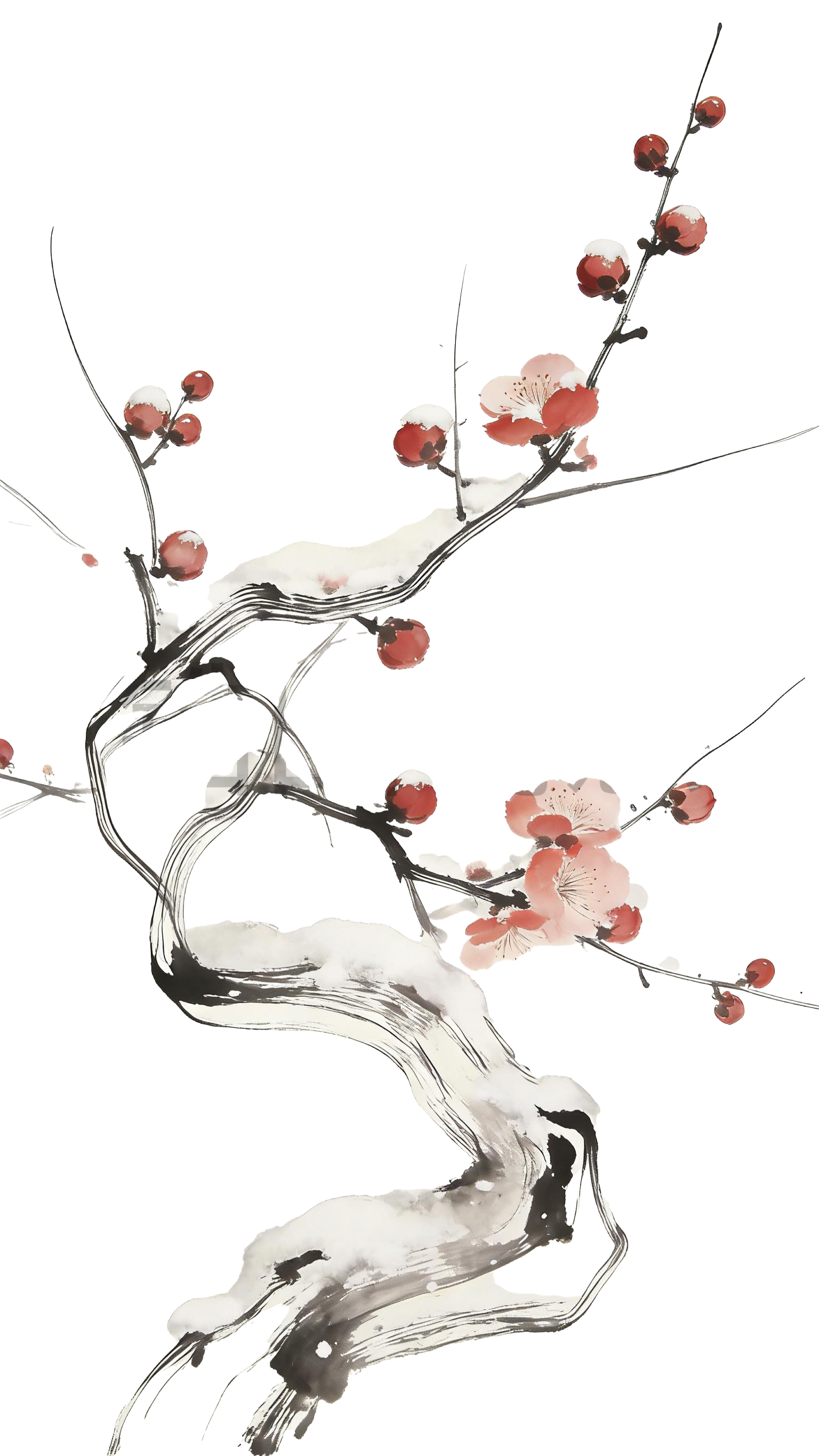 中国风冬日里的梅花元素