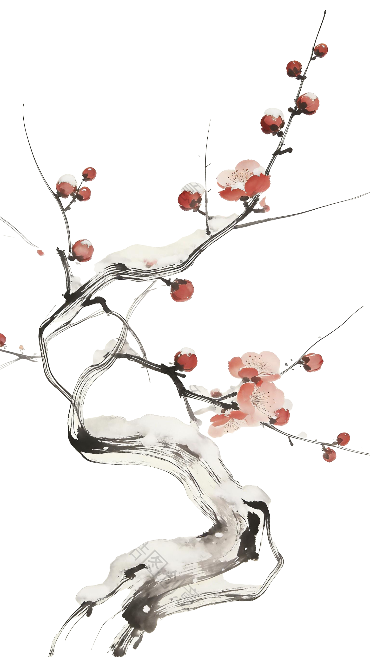 中国风冬日里的梅花元素