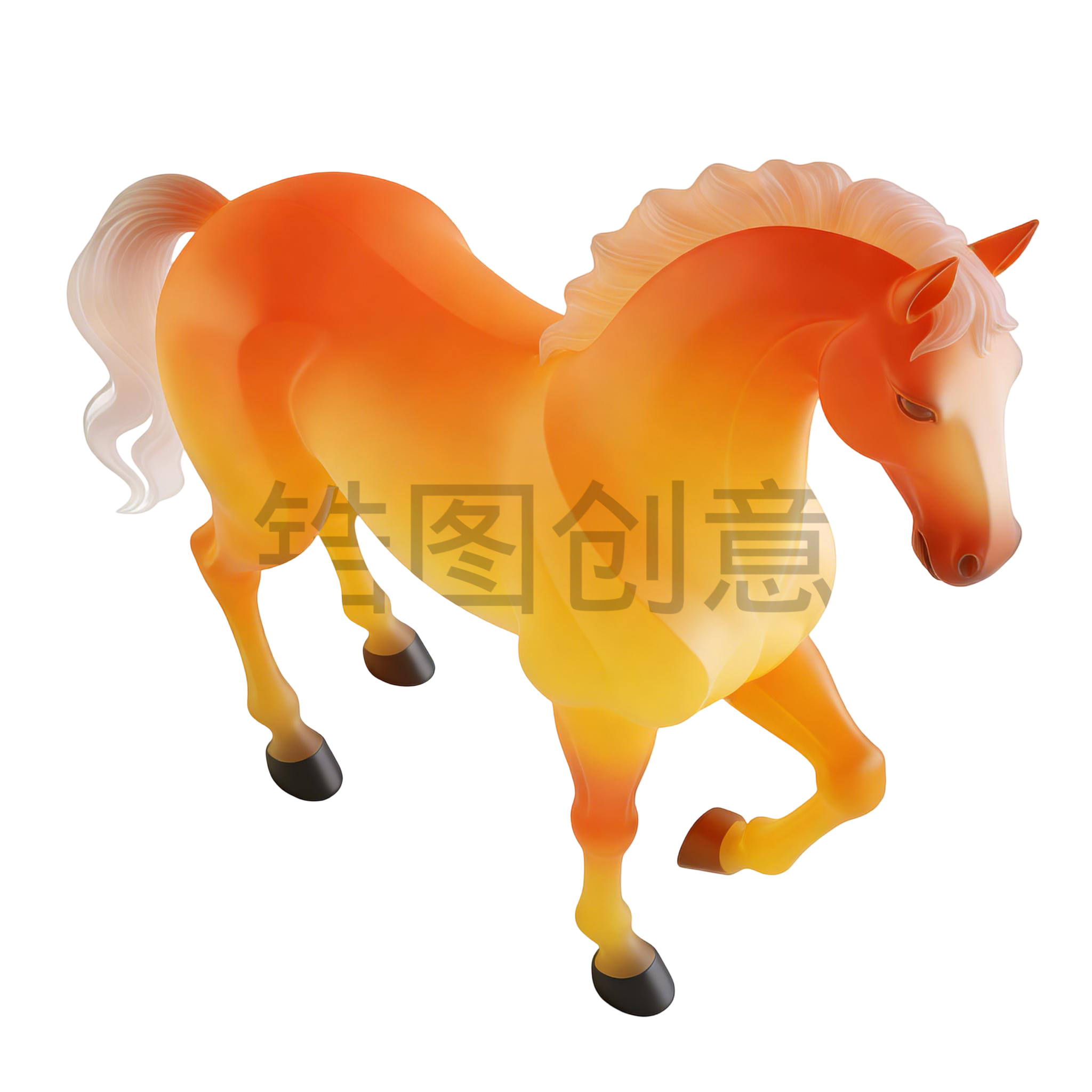 2026年马年创意俯视3d马元素