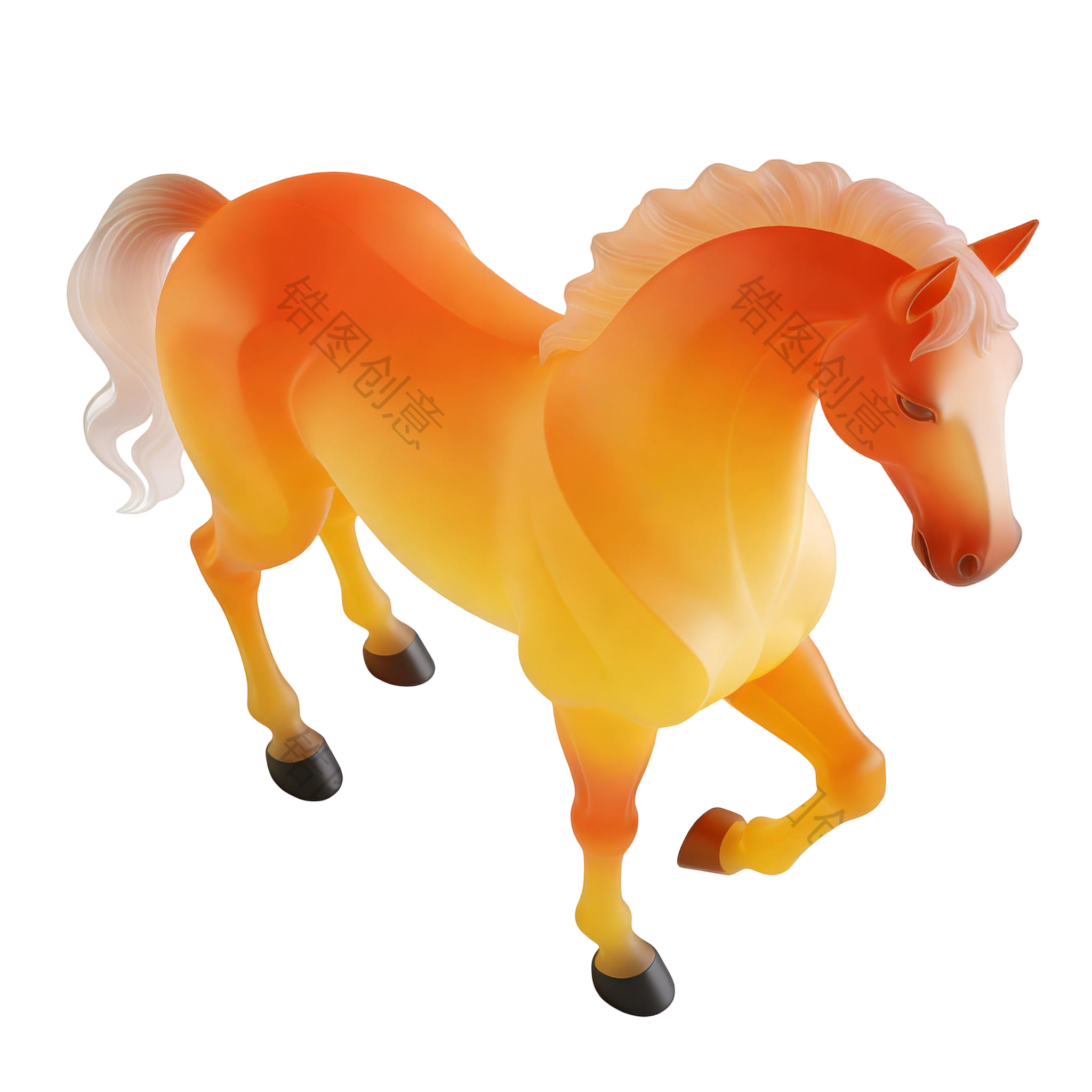 2026年马年创意俯视3d马元素