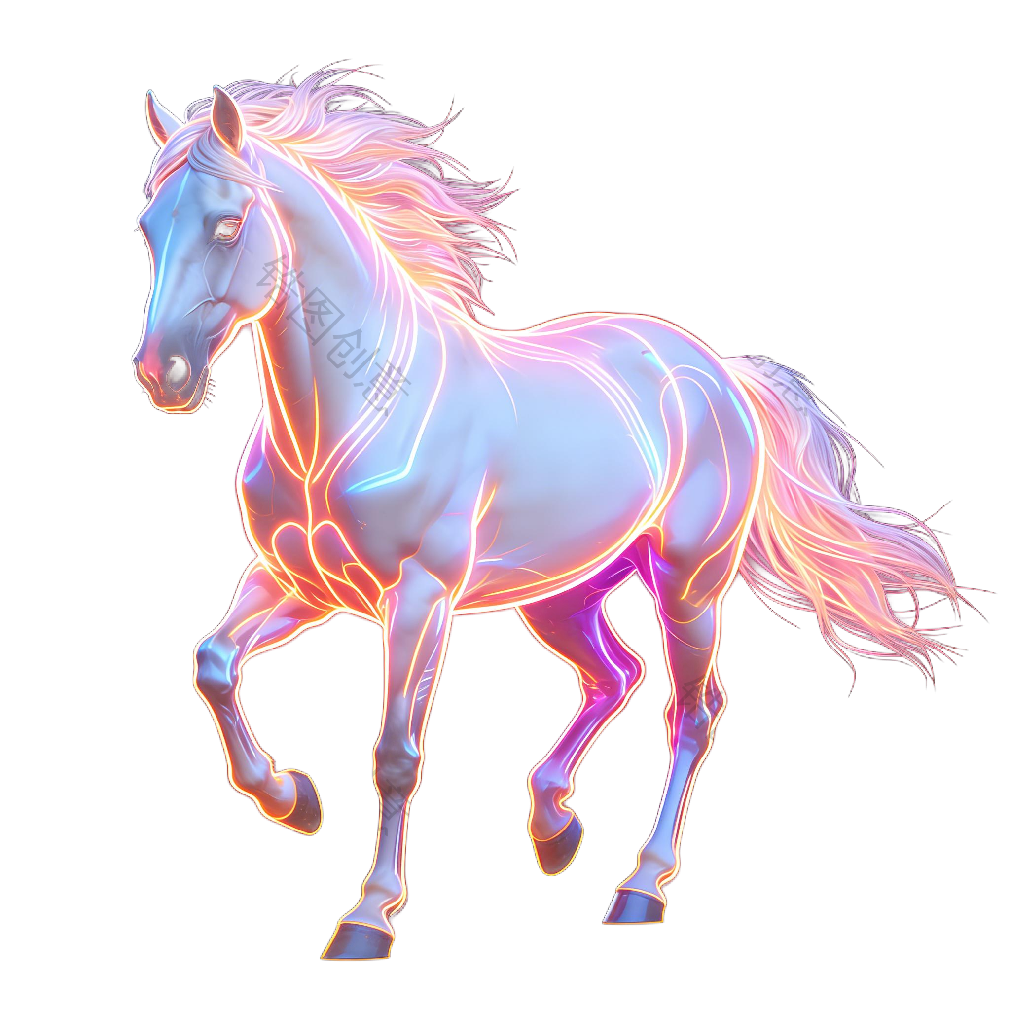 2026年3d朋克风马元素