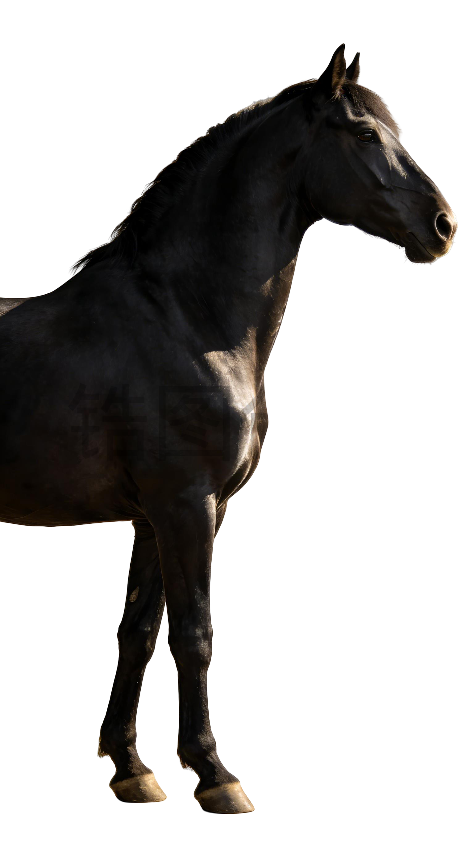 真实感黑色马元素